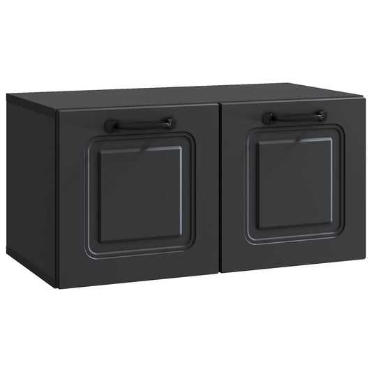 Fali TV szekrény Fekete 59,5 x 31 x 30 cm Szerelt Fa