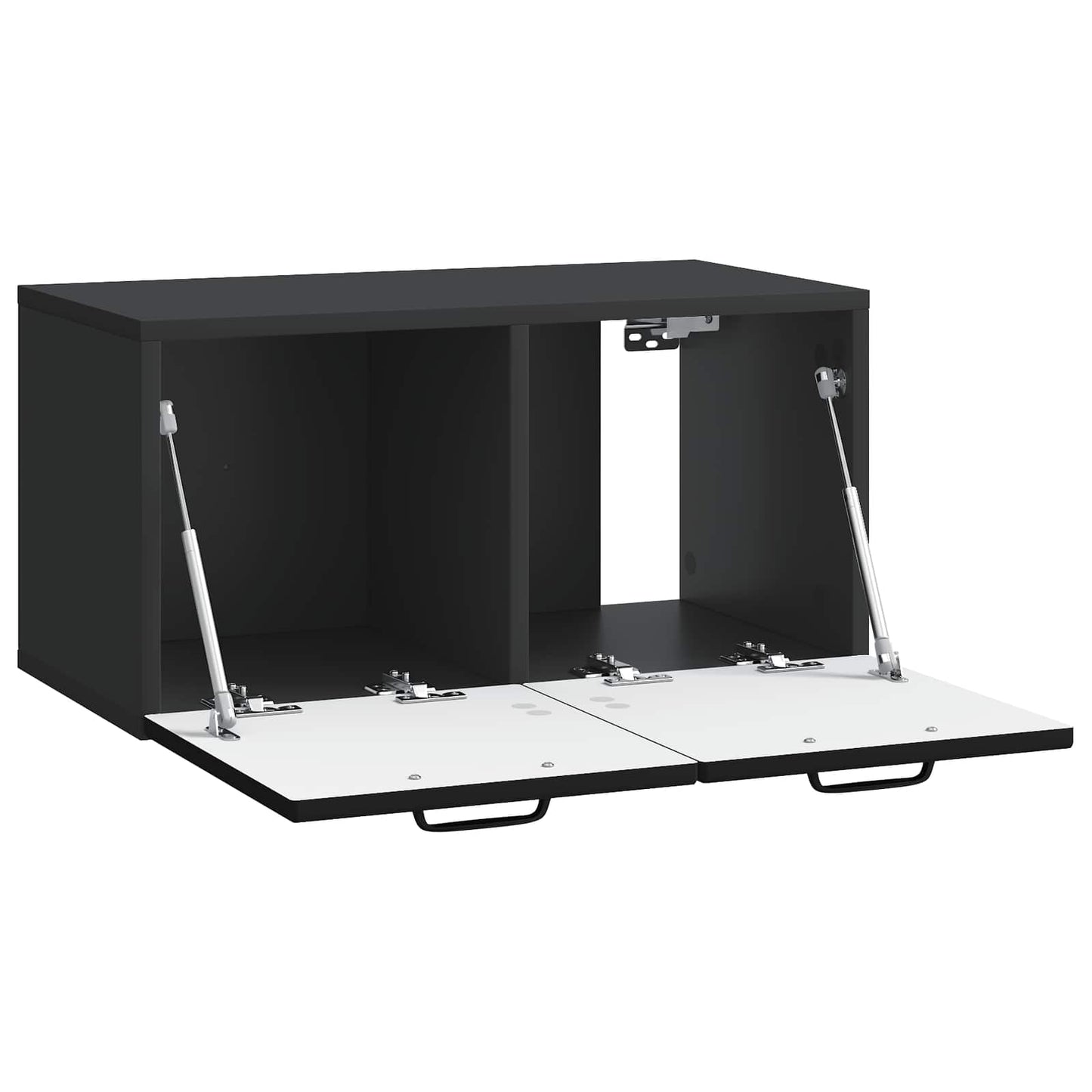 Fali TV szekrény Fekete 59,5 x 31 x 30 cm Szerelt Fa