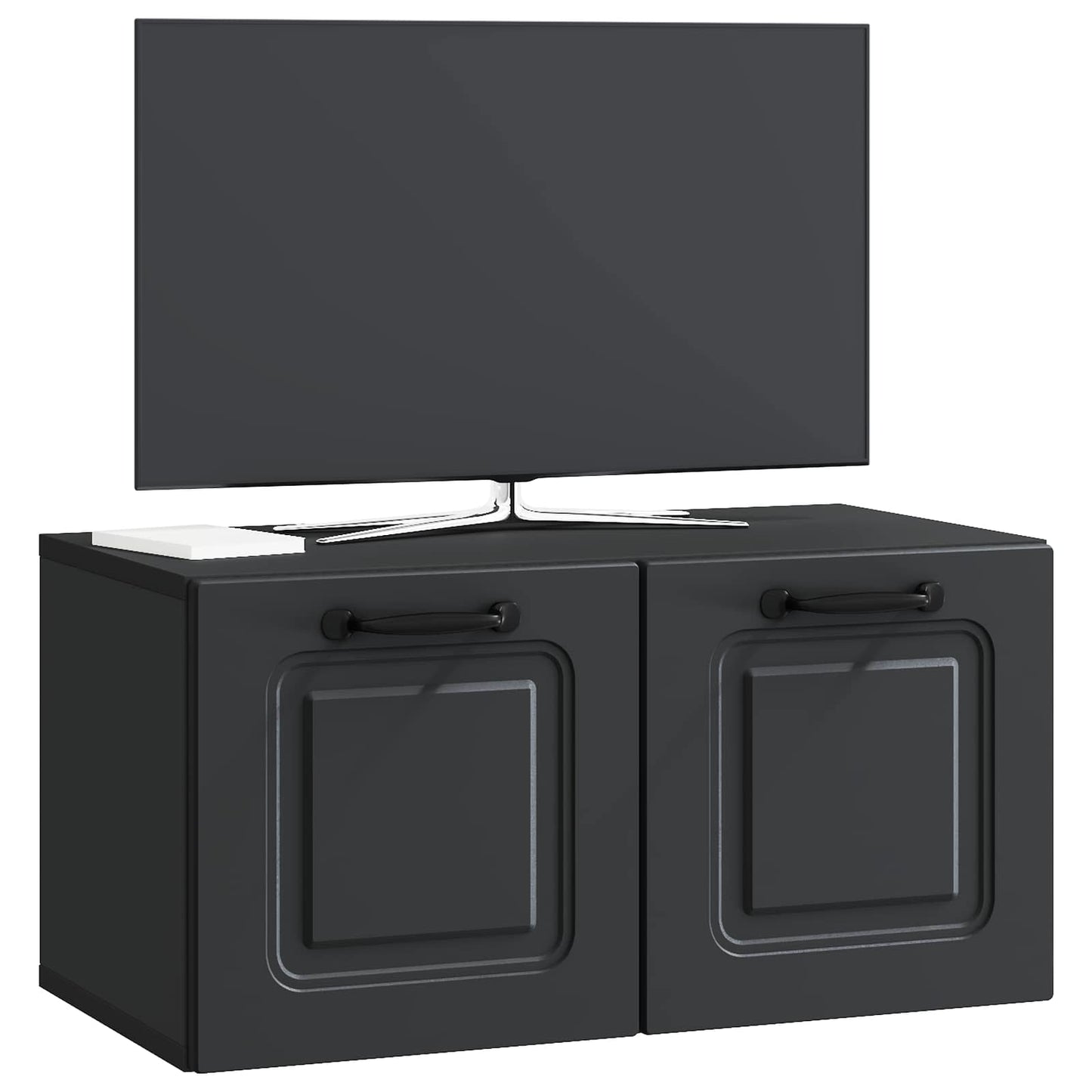 Fali TV szekrény Fekete 59,5 x 31 x 30 cm Szerelt Fa