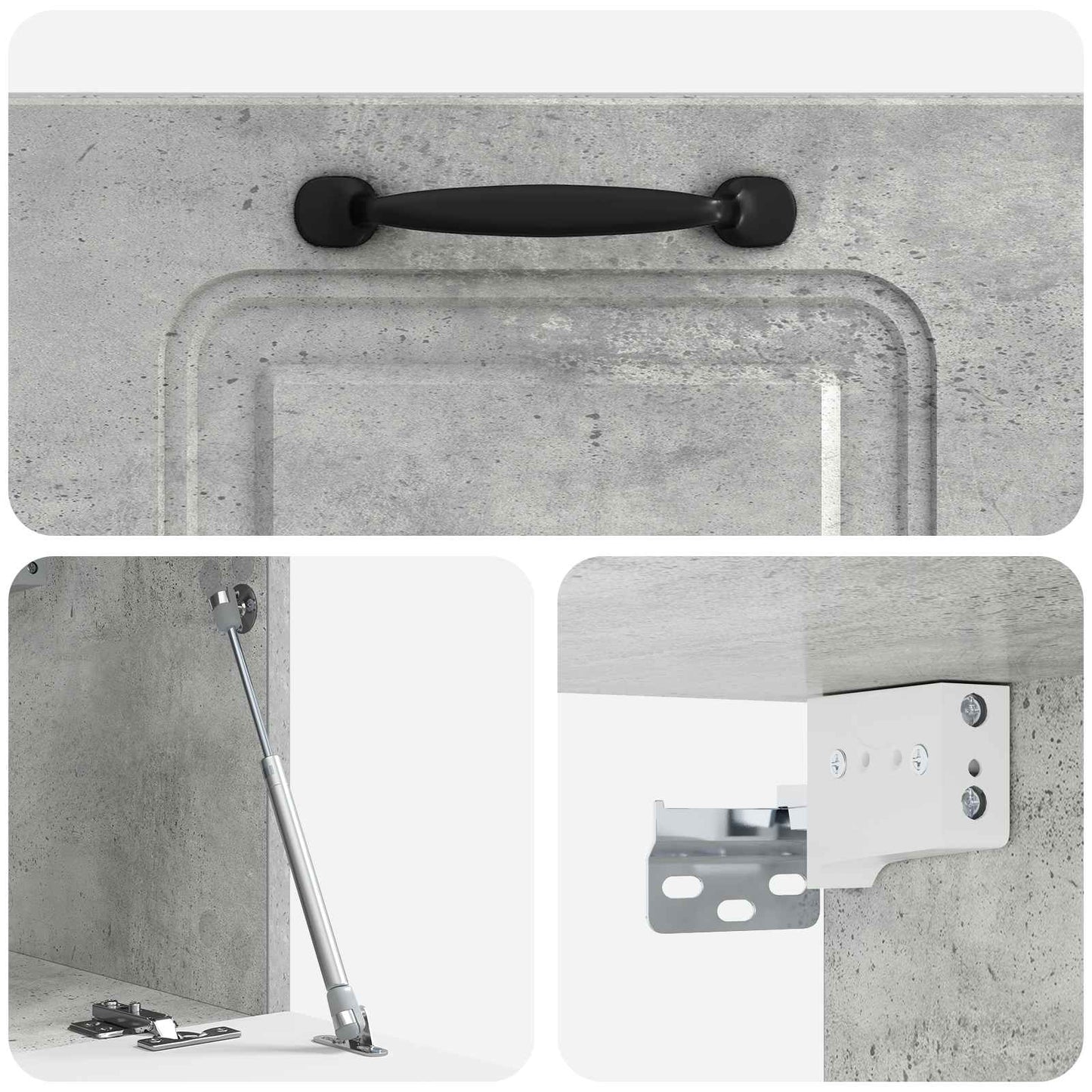 Fali TV szekrény Betonszürke 59,5 x 31 x 30 cm Szerelt Fa