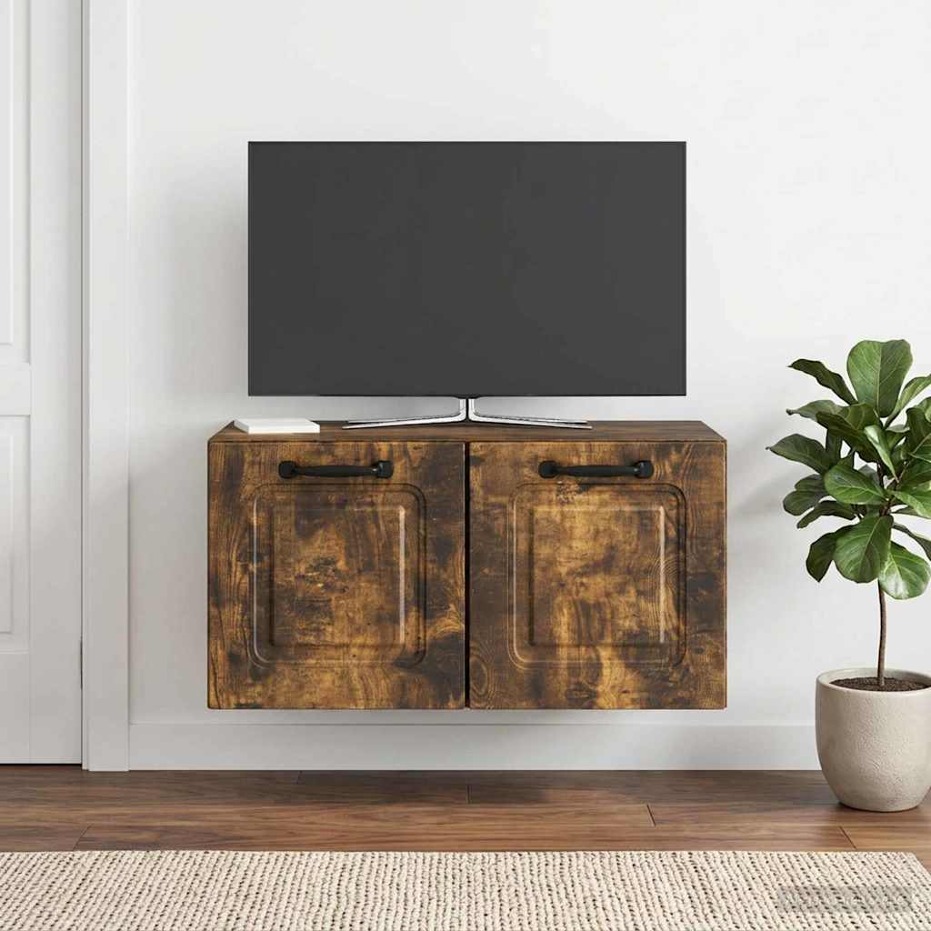 Fali TV szekrény Füstös Tölgy 59,5 x 31 x 30 cm Szerelt Fa