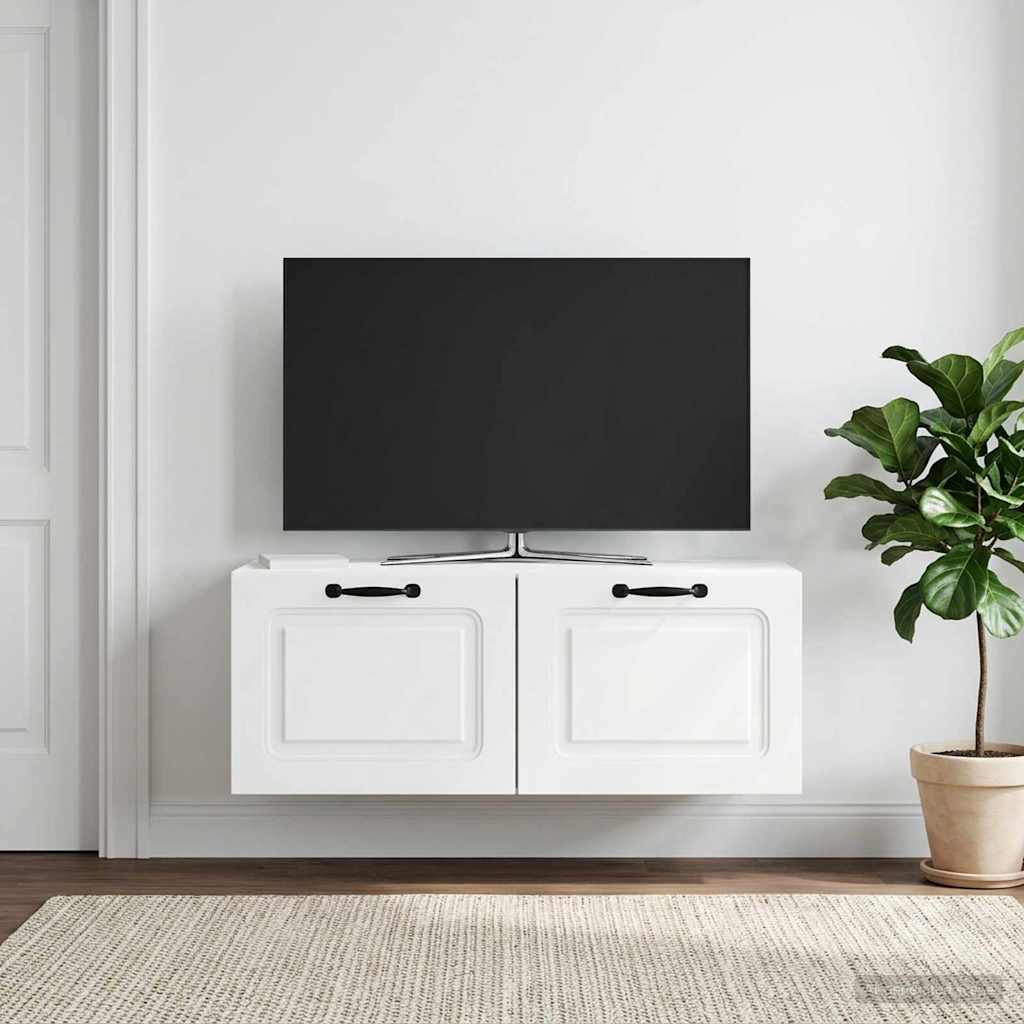 Fali TV szekrény Fehér 78,5 x 31 x 30 cm Szerelt Fa