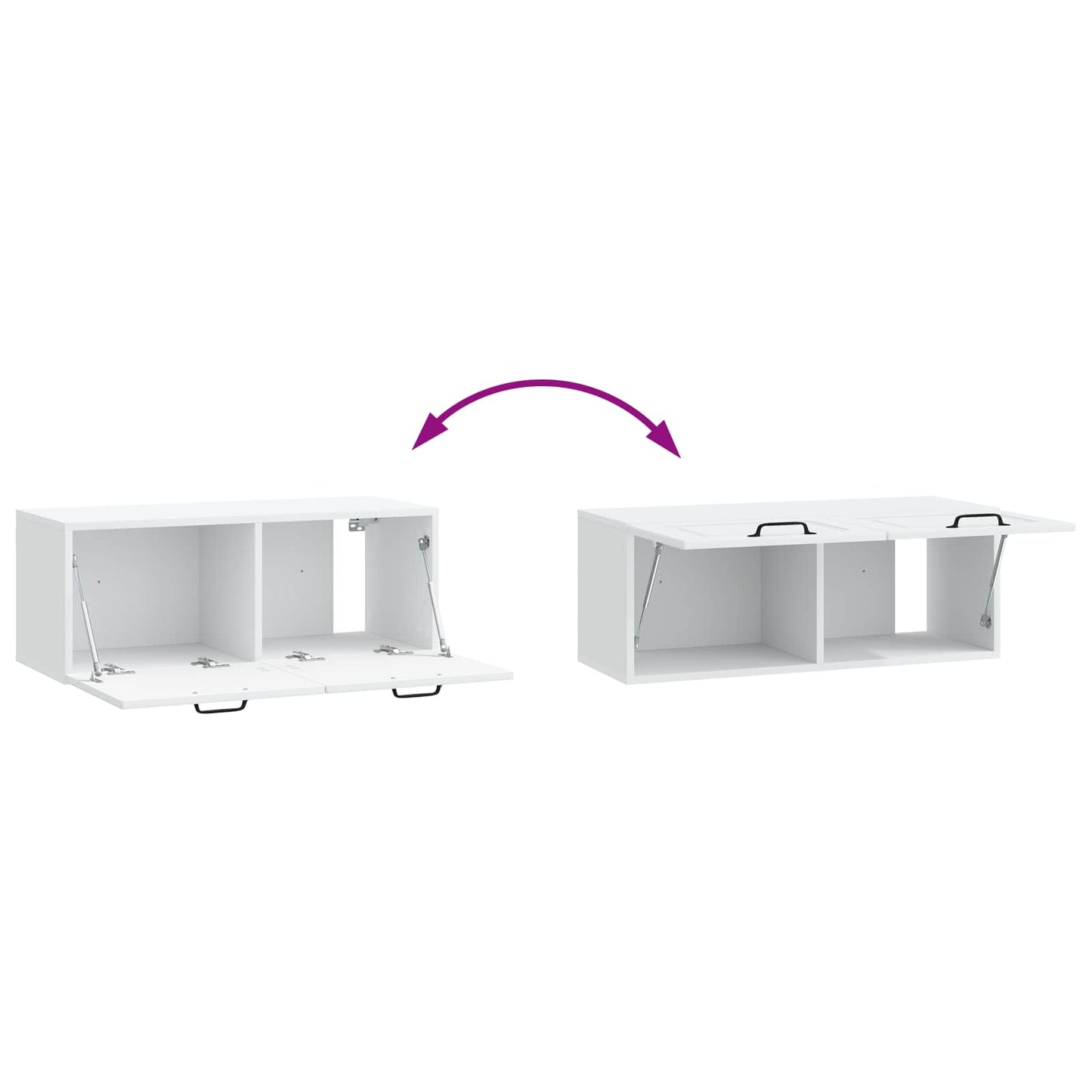 Fali TV szekrény Fehér 78,5 x 31 x 30 cm Szerelt Fa