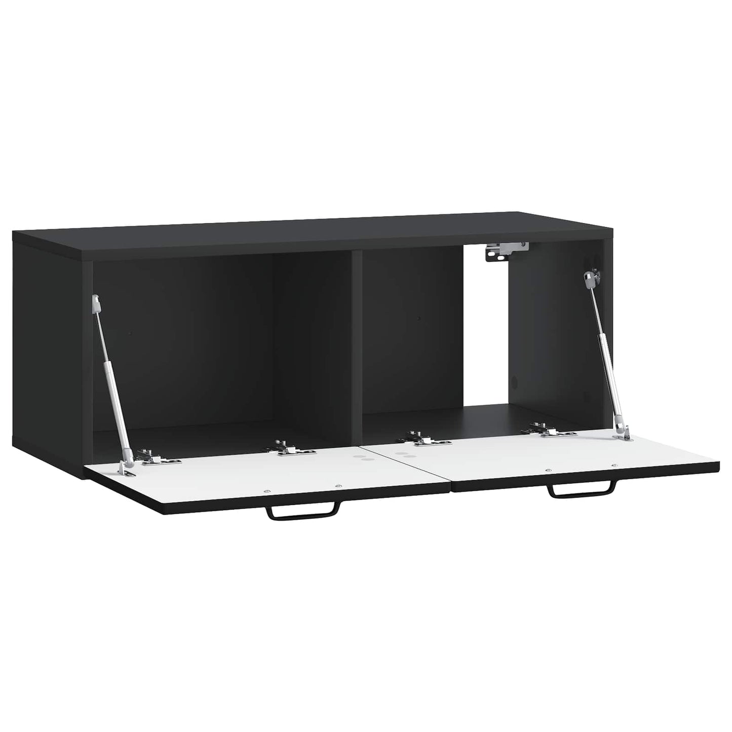 Fali TV szekrény Fekete 78,5 x 31 x 30 cm Szerelt Fa