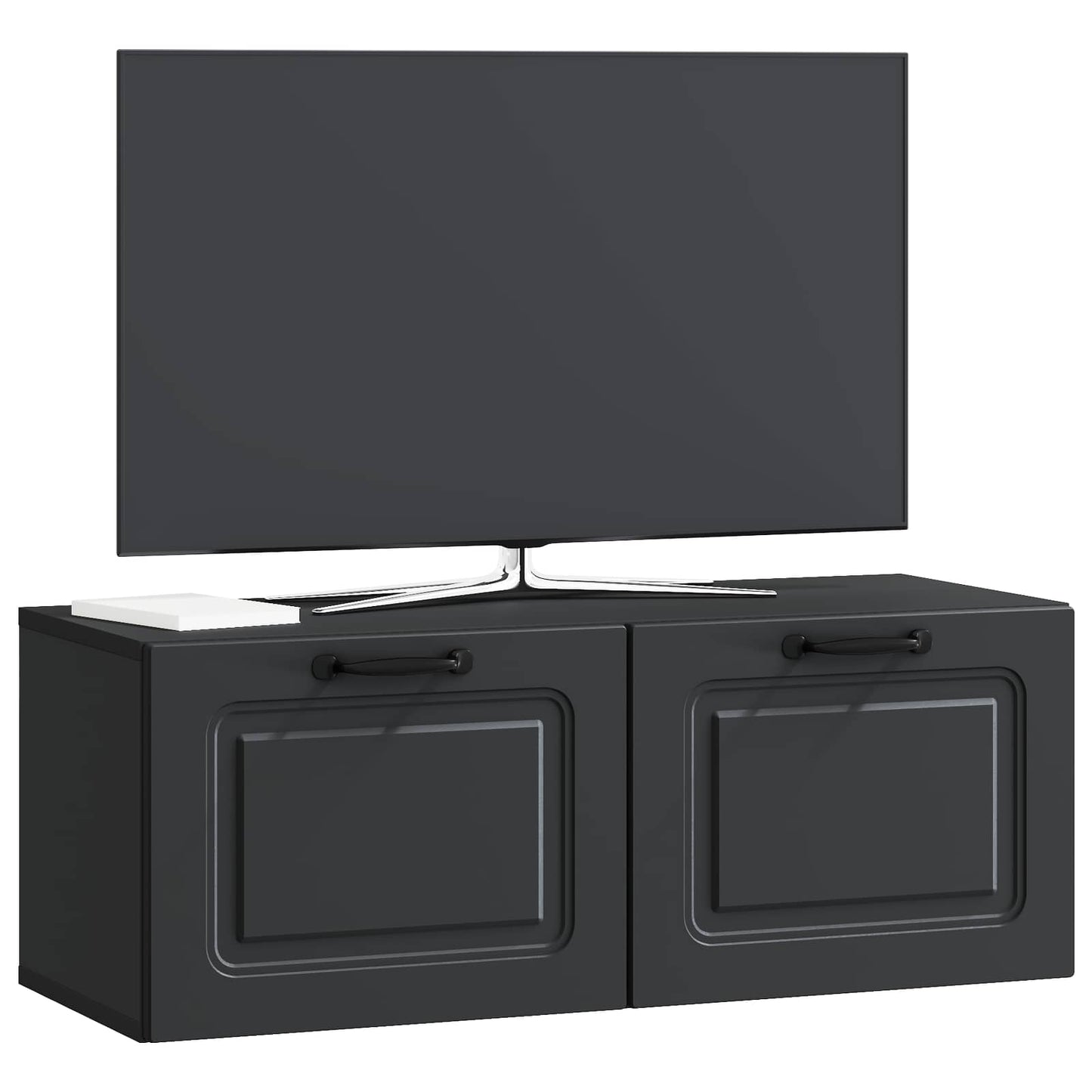 Fali TV szekrény Fekete 78,5 x 31 x 30 cm Szerelt Fa
