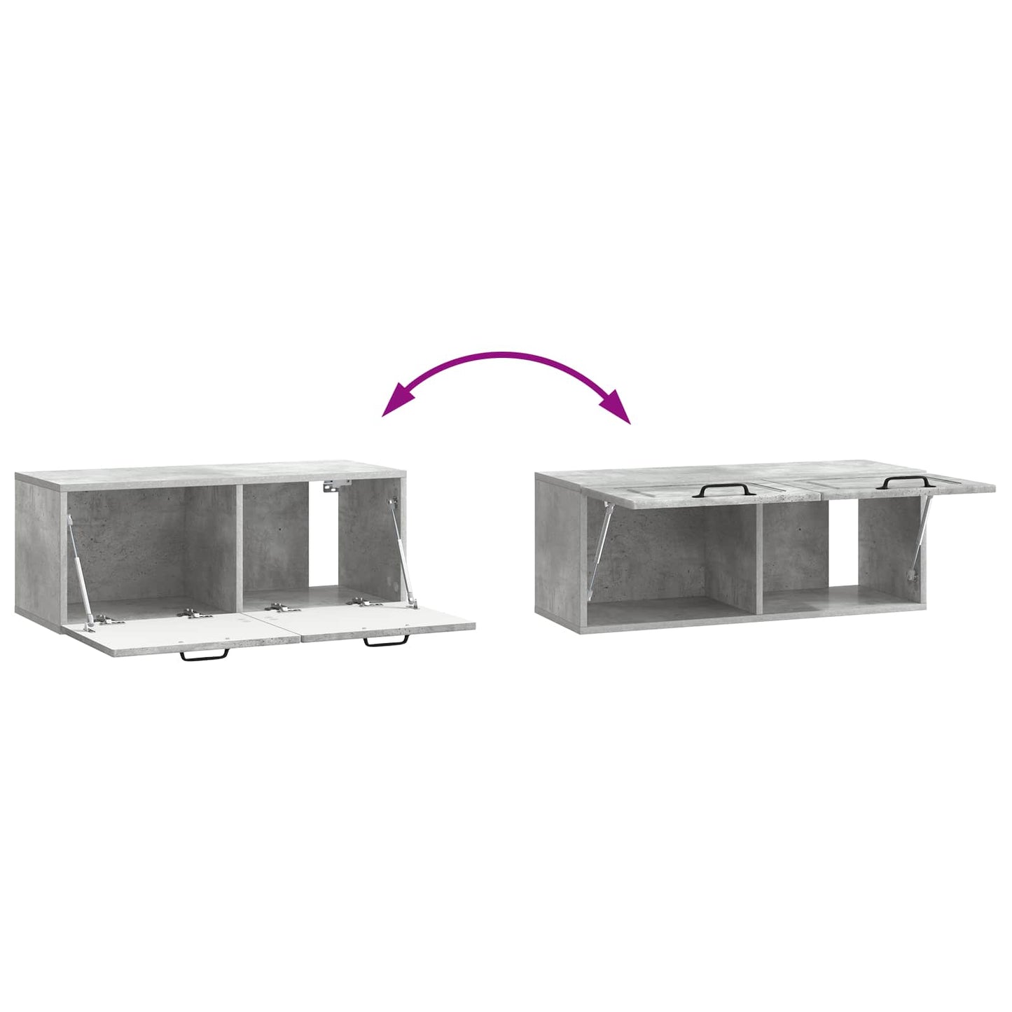 Fali TV szekrény Betonszürke 78,5 x 31 x 30 cm Szerelt Fa