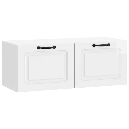 Fali TV szekrény Magasfényű Fehér 78,5 x 31 x 30 cm Szerelt Fa