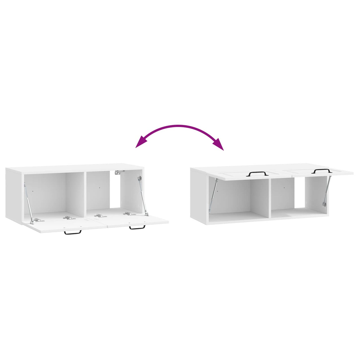 Fali TV szekrény Magasfényű Fehér 78,5 x 31 x 30 cm Szerelt Fa