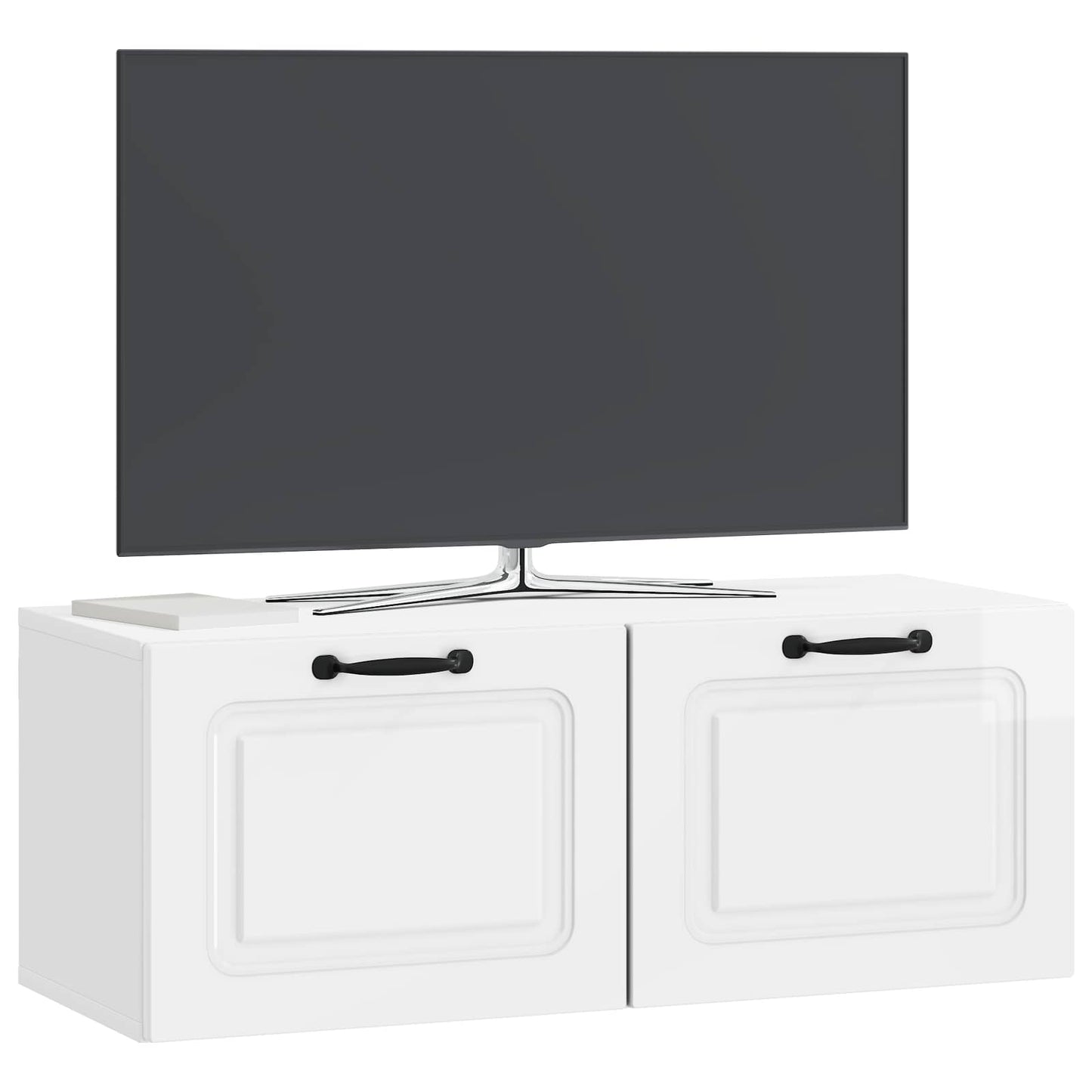 Fali TV szekrény Magasfényű Fehér 78,5 x 31 x 30 cm Szerelt Fa