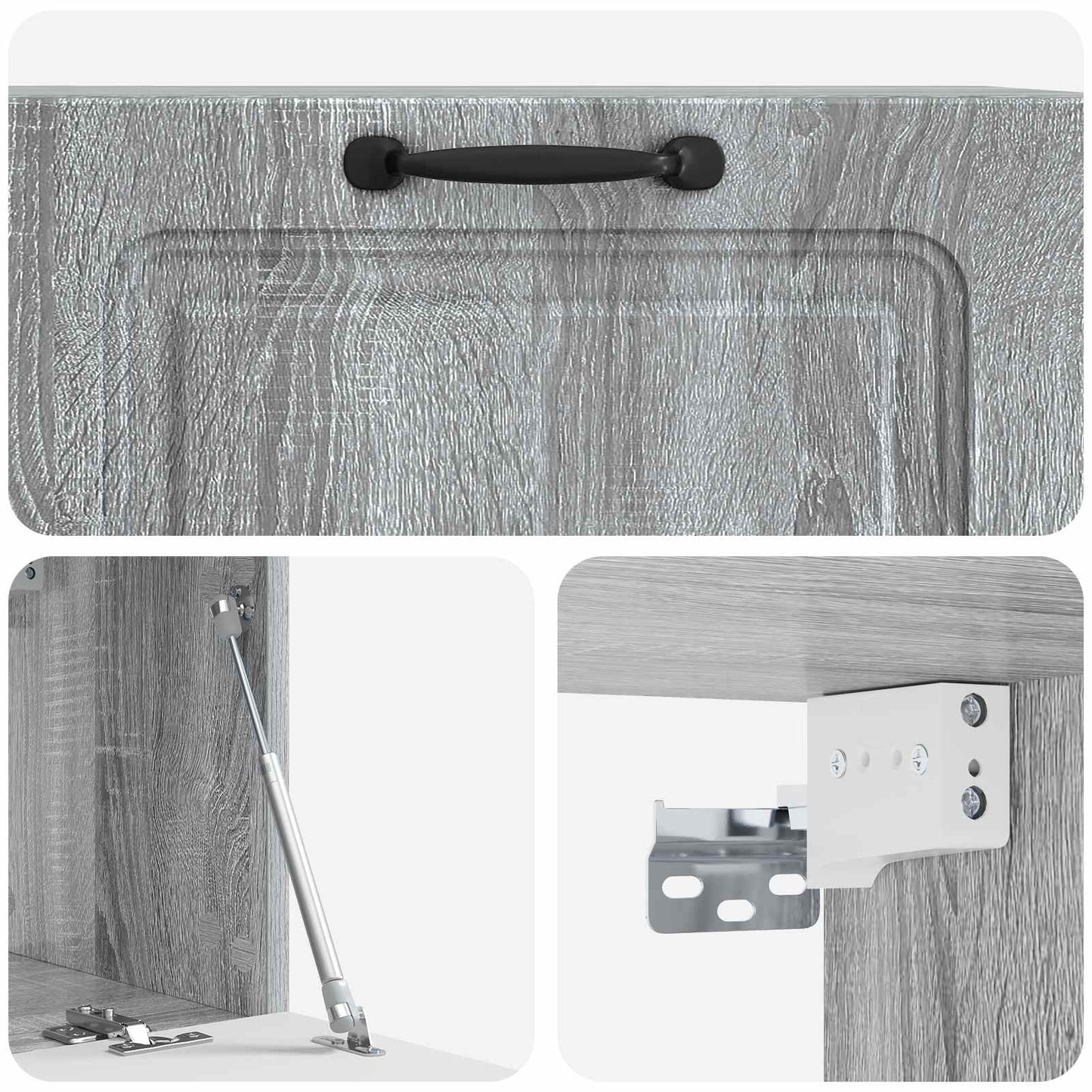 Fali TV szekrény Szürke Sonoma 78,5 x 31 x 30 cm Szerelt Fa