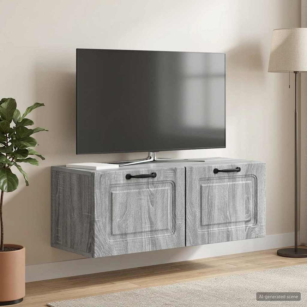 Fali TV szekrény Szürke Sonoma 78,5 x 31 x 30 cm Szerelt Fa