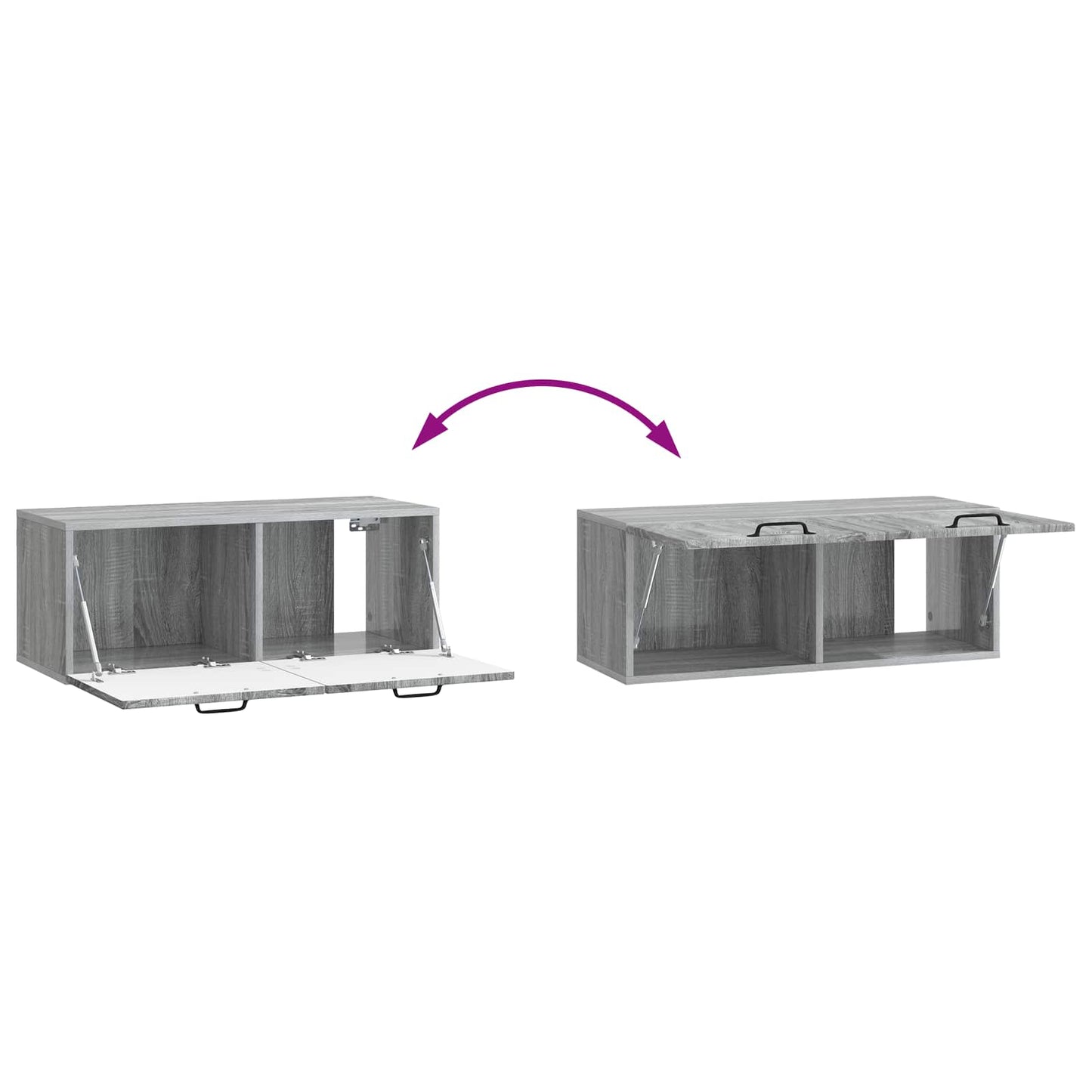 Fali TV szekrény Szürke Sonoma 78,5 x 31 x 30 cm Szerelt Fa