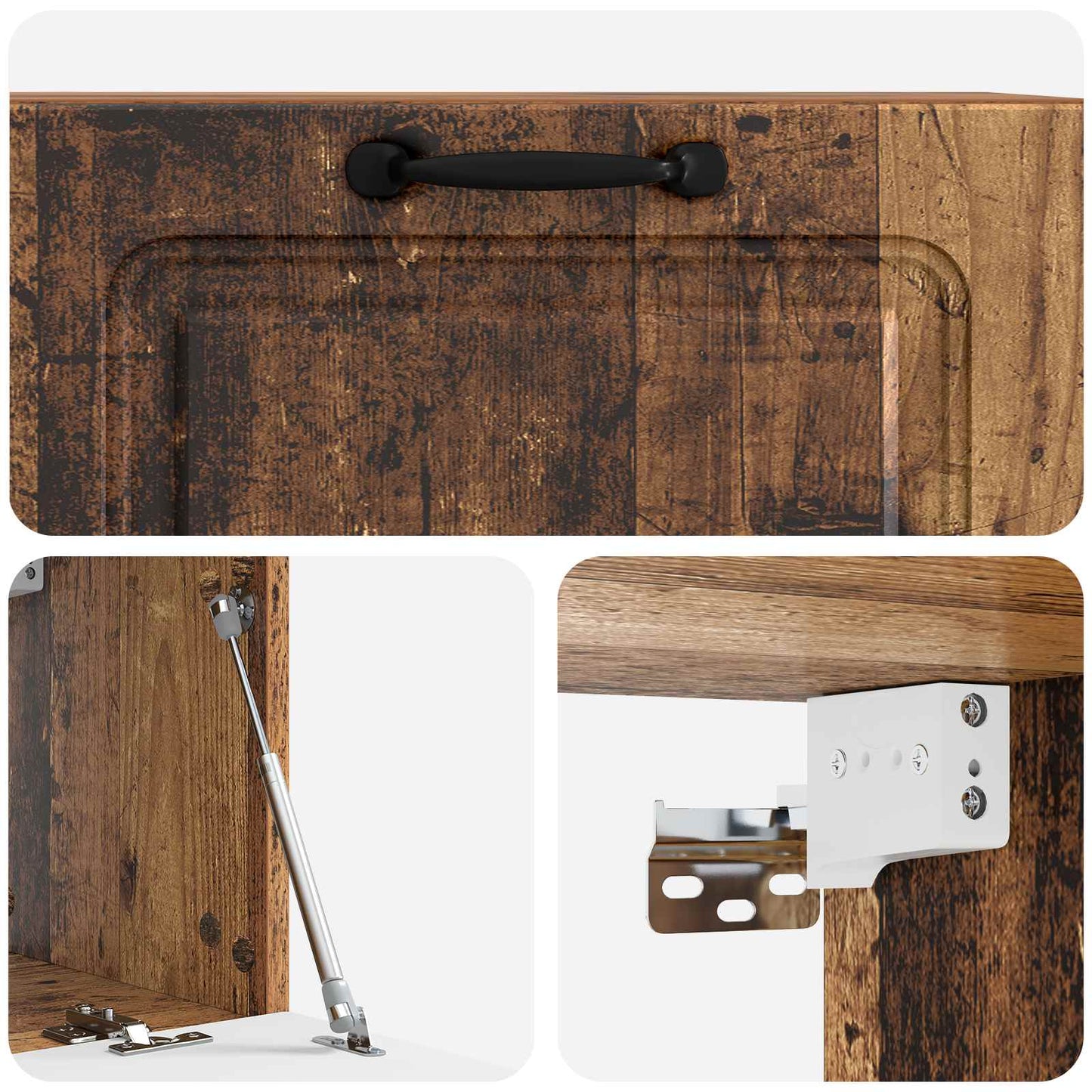 Fali TV szekrény Antik Fa 78,5 x 31 x 30 cm Szerelt Fa