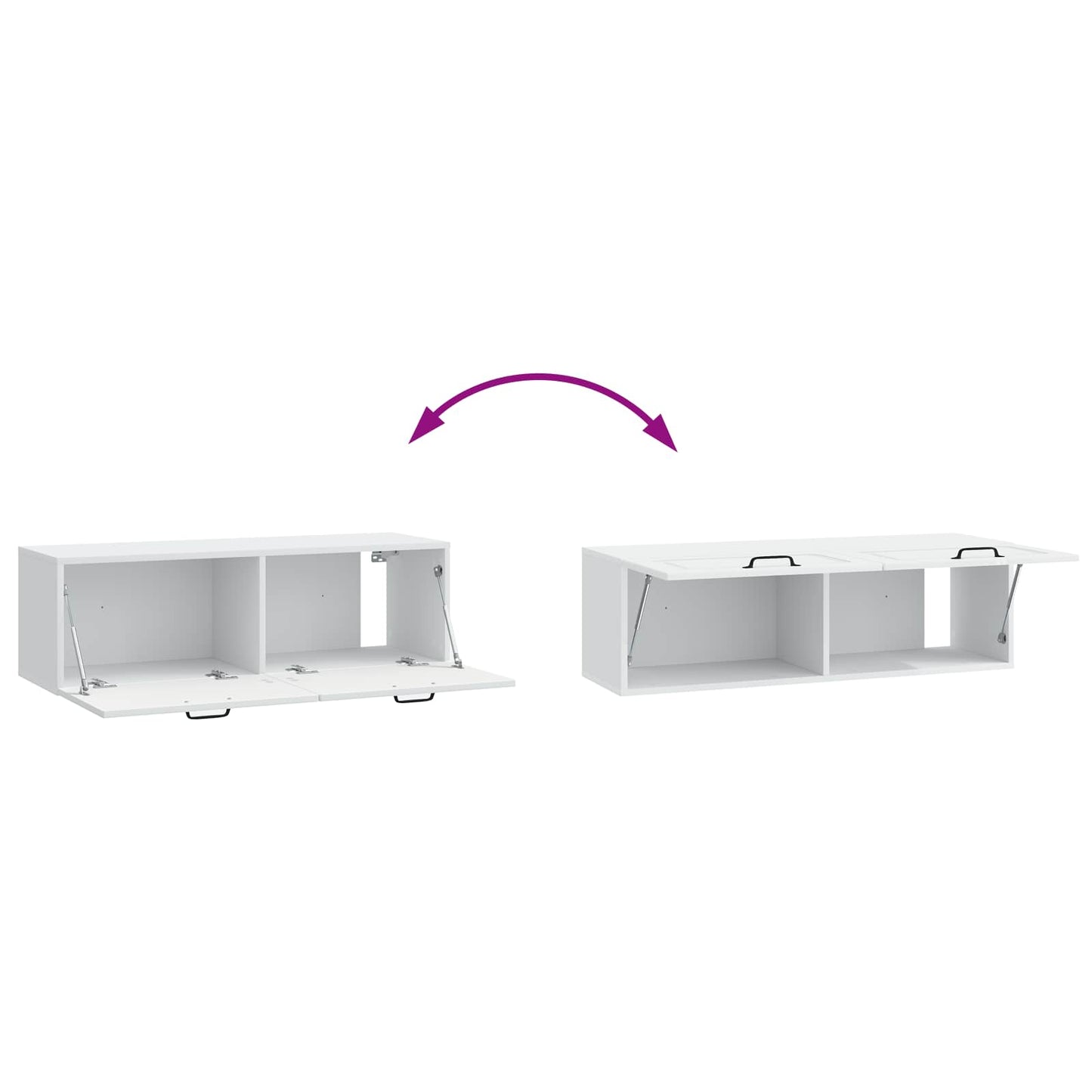 Fali TV szekrény Fehér 98 x 31 x 30 cm Szerelt Fa