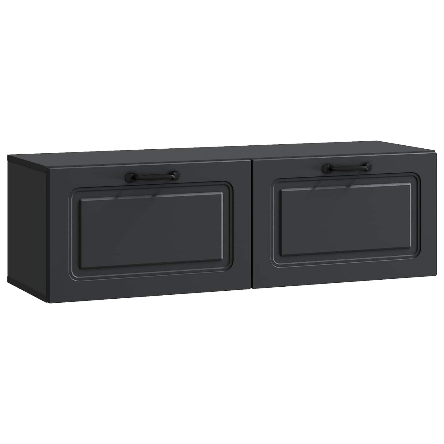Fali TV szekrény Fekete 98 x 31 x 30 cm Szerelt Fa