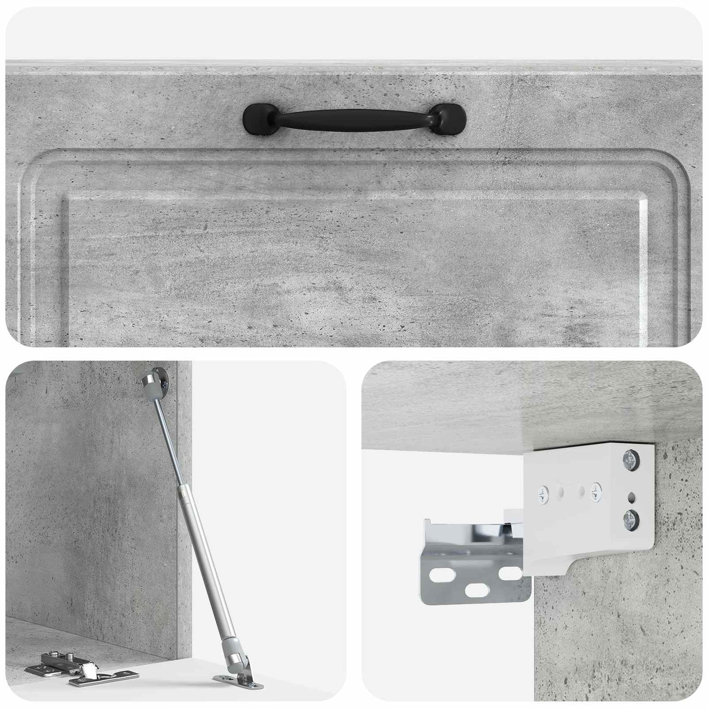 Fali TV szekrény Betonszürke 98 x 31 x 30 cm Szerelt Fa