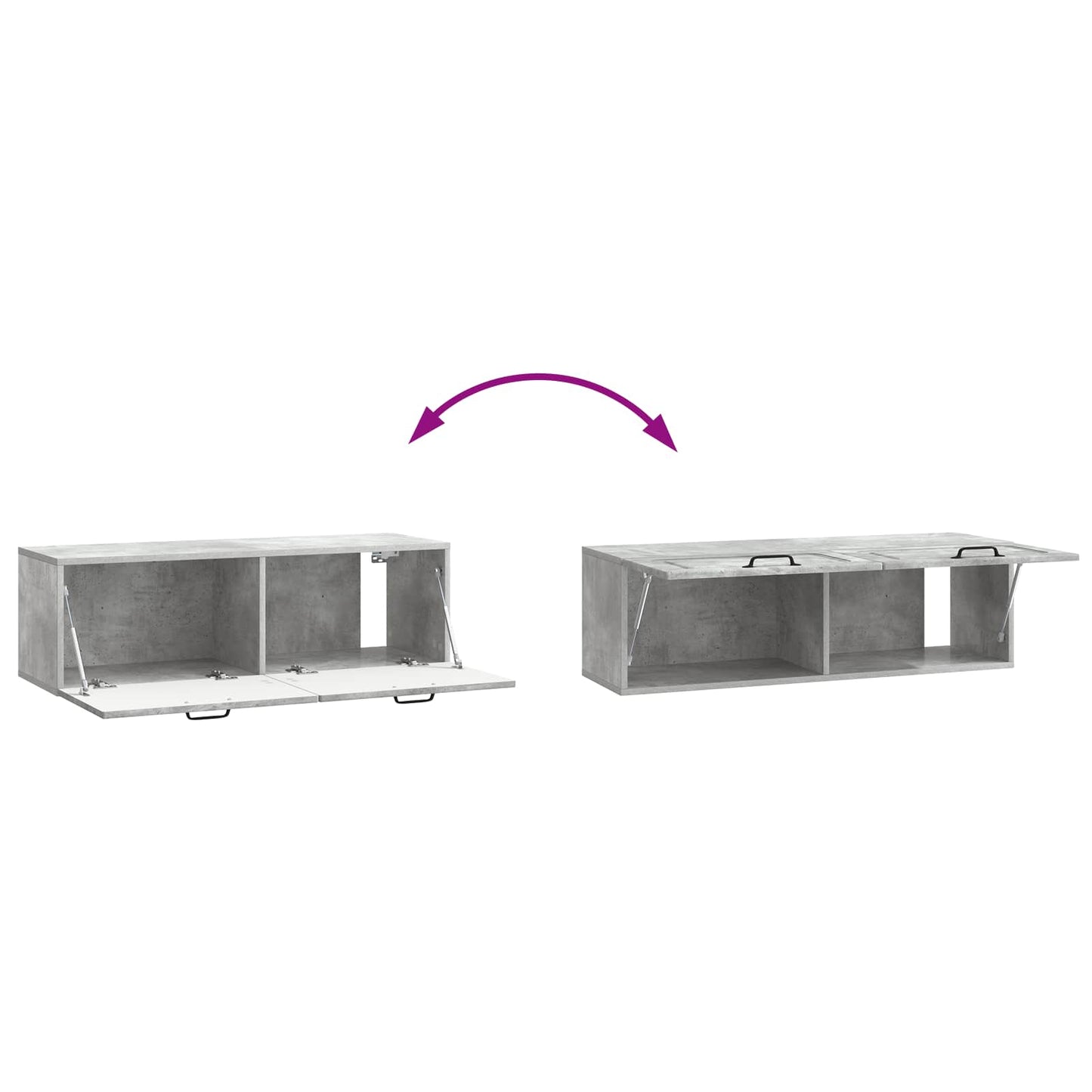 Fali TV szekrény Betonszürke 98 x 31 x 30 cm Szerelt Fa