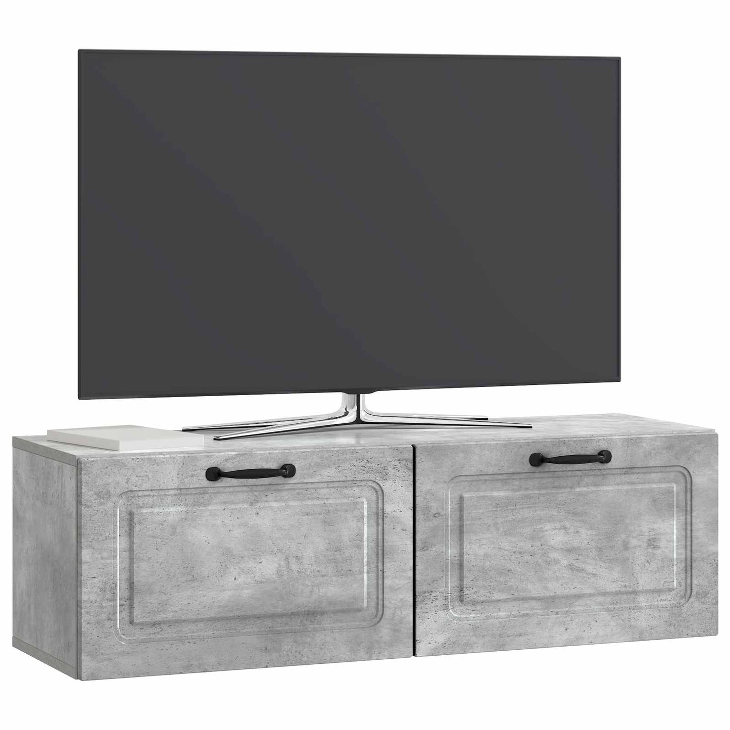 Fali TV szekrény Betonszürke 98 x 31 x 30 cm Szerelt Fa