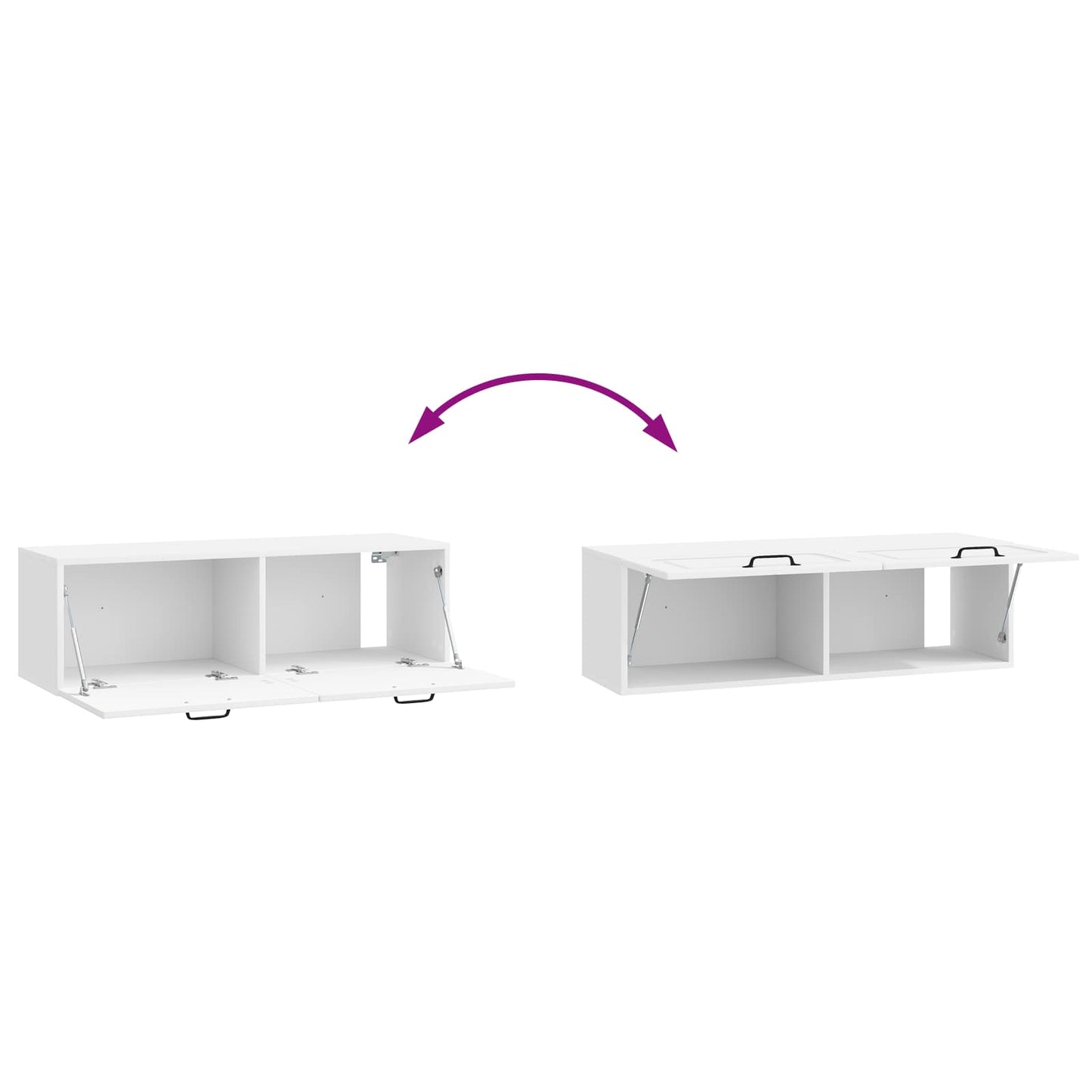 Fali TV szekrény Magasfényű Fehér 98 x 31 x 30 cm Szerelt Fa