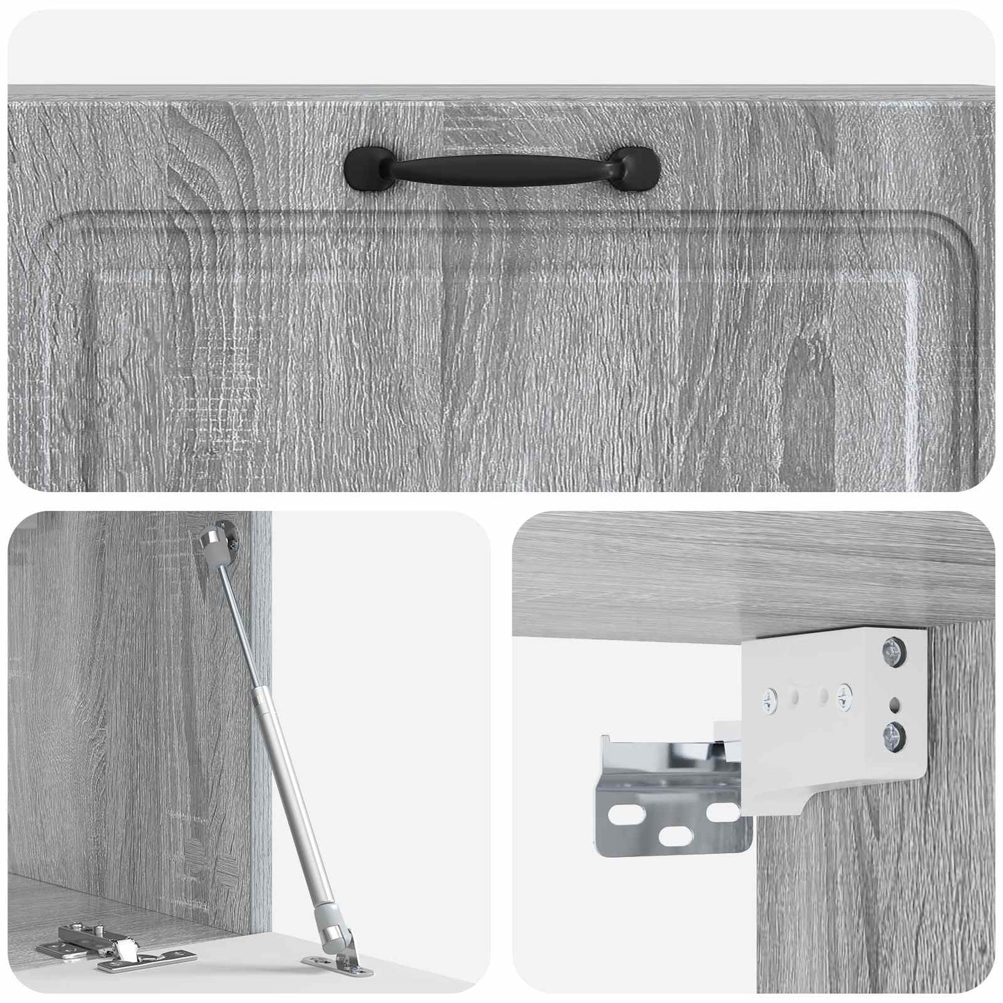 Fali TV szekrény Szürke Sonoma 98 x 31 x 30 cm Szerelt Fa
