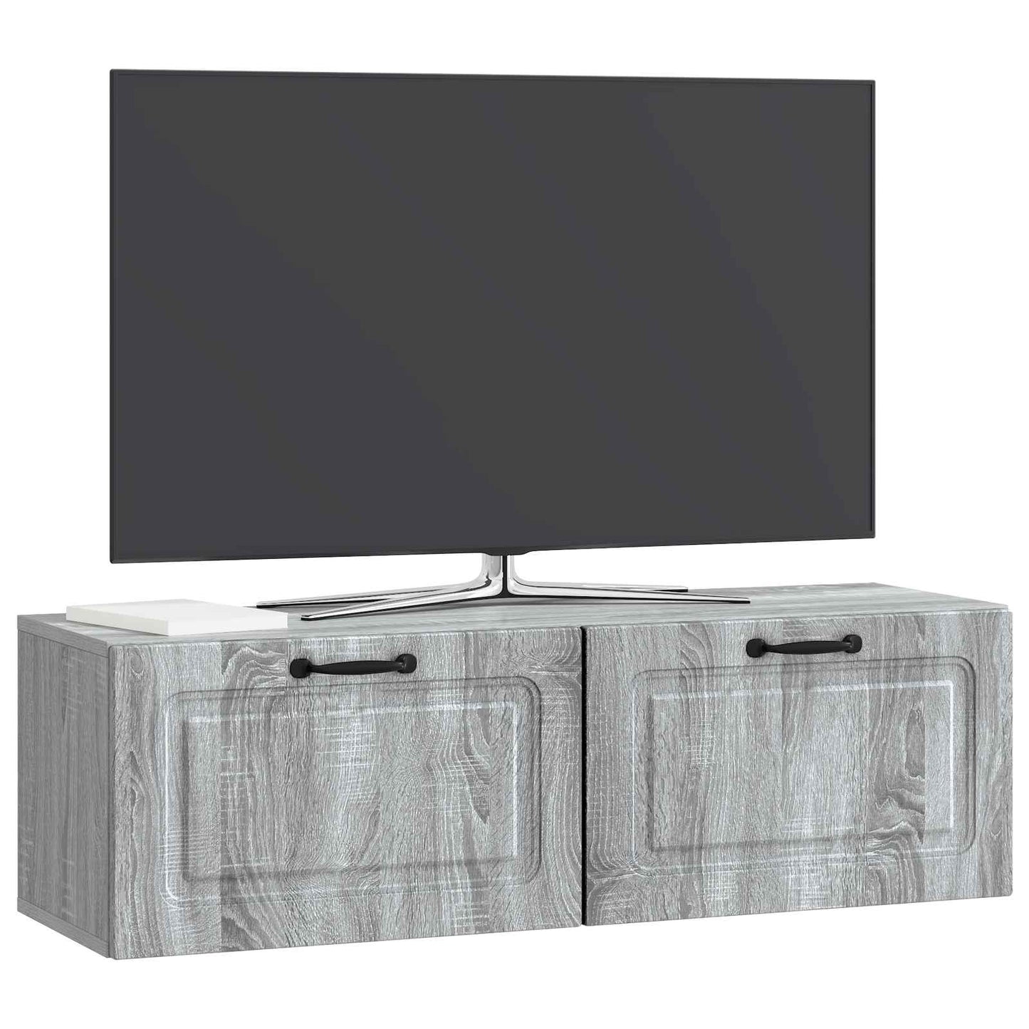 Fali TV szekrény Szürke Sonoma 98 x 31 x 30 cm Szerelt Fa