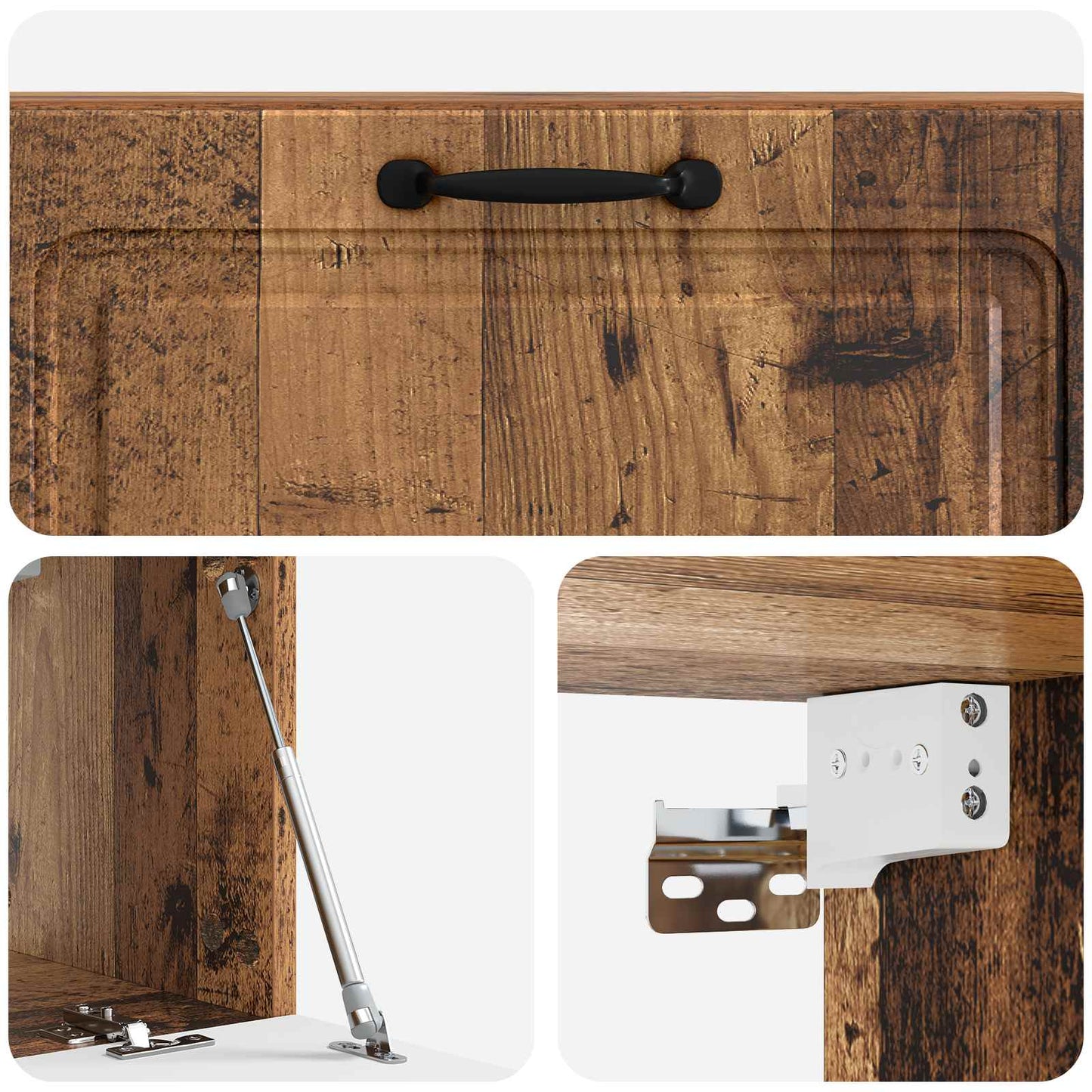 Fali TV szekrény Antik Fa 98 x 31 x 30 cm Szerelt Fa