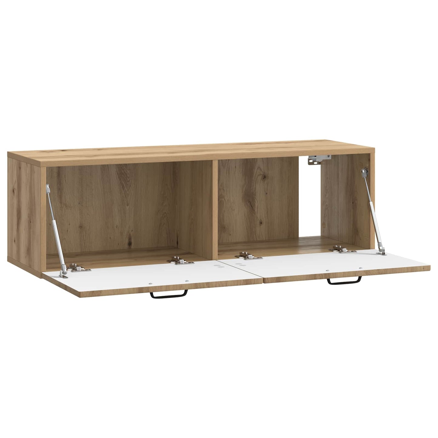 Fali TV szekrény 98 x 31 x 30 cm Kézműves Tölgy Szerelt Fa