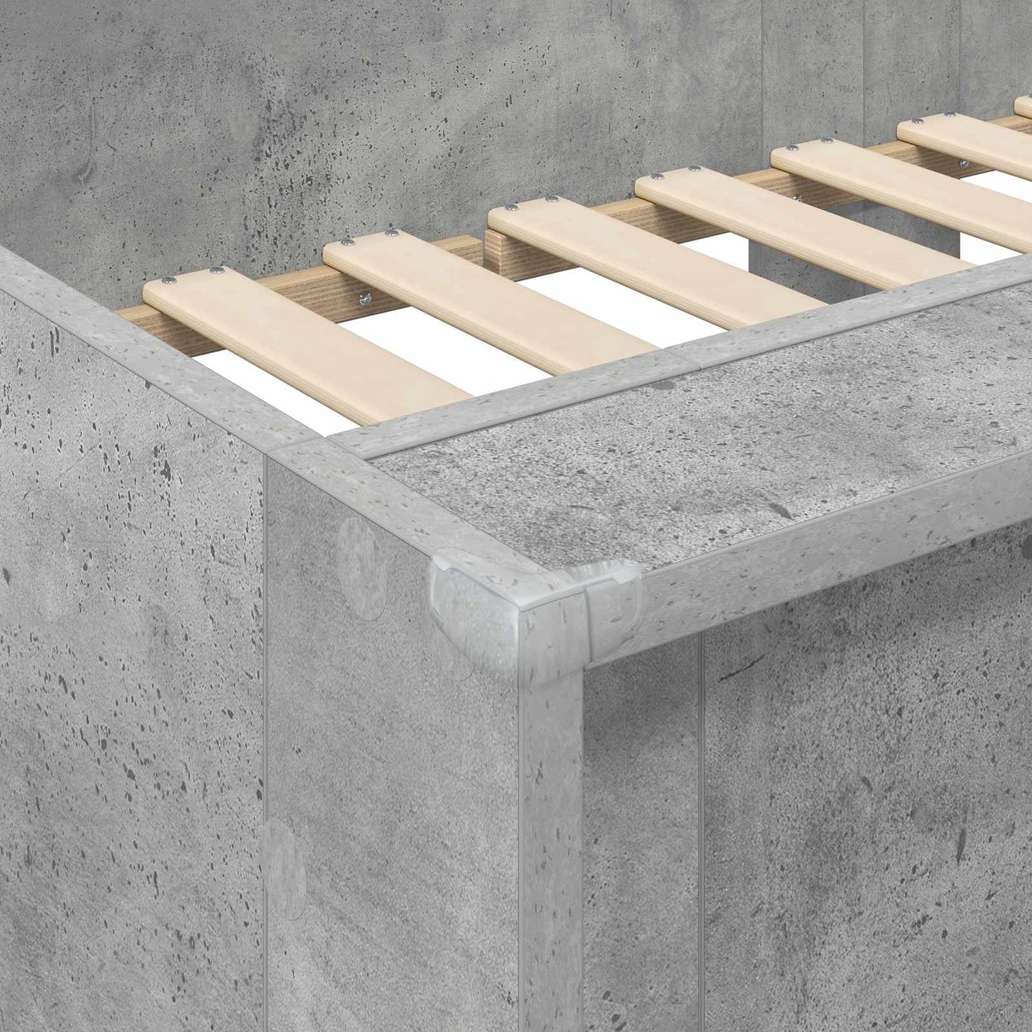 Szükidő ágy Beton Szürke 80 x 200 cm Szerelt Fa