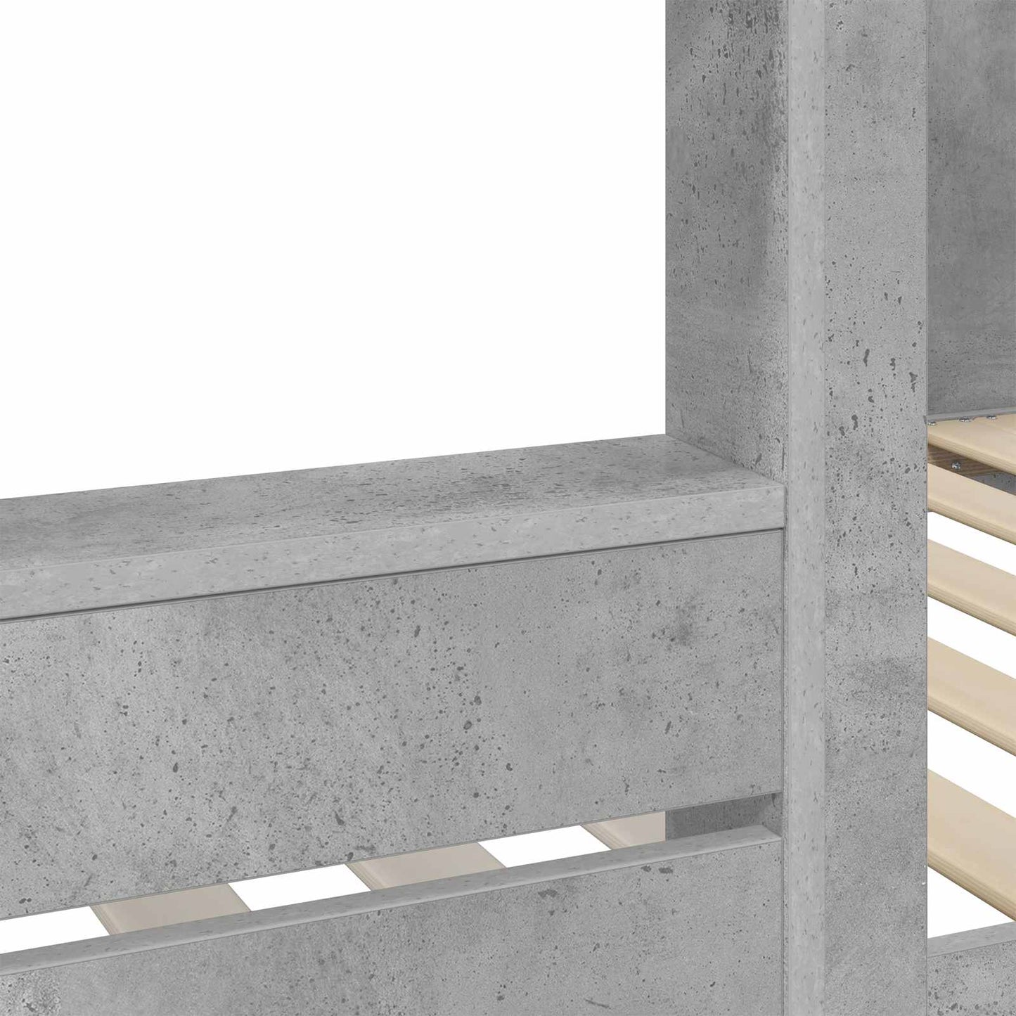 Szükidő ágy Beton Szürke 100 x 200 cm Szerelt Fa