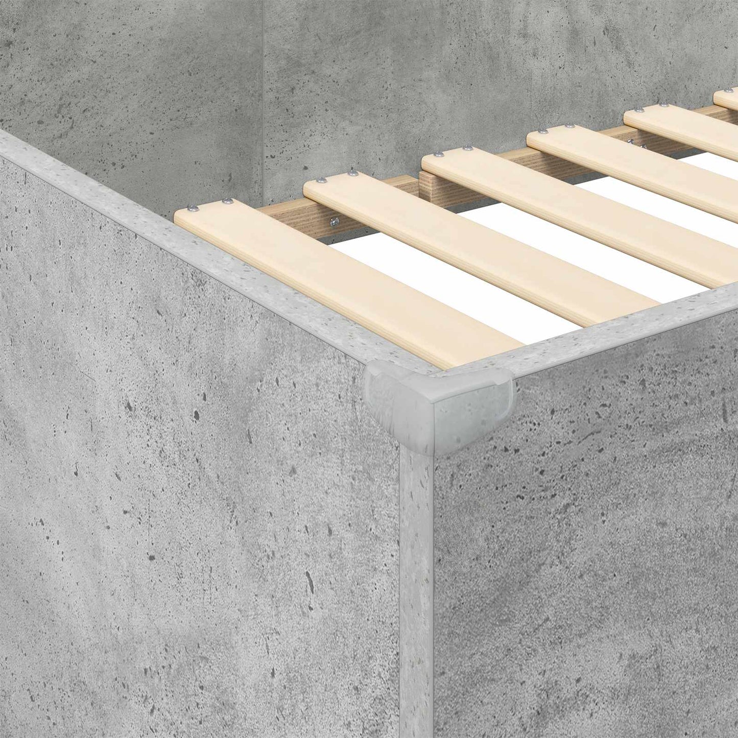 Emeletes ágykeret íróasztallal Beton Szürke 80 x 200 cm Faanyag