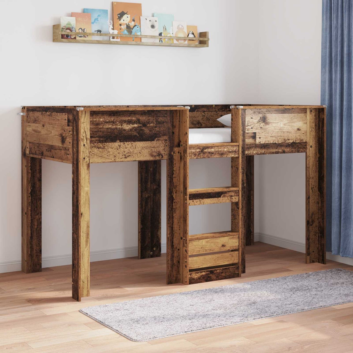 Szükidő ágy Öreg fa 75 x 190 cm Szerelt fa