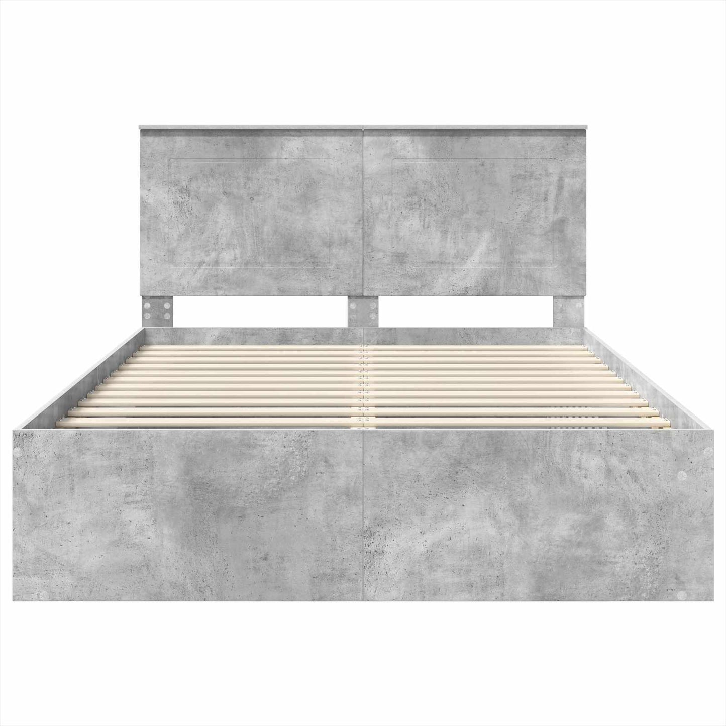 Ágykeret fejtámlával Beton 140 x 190 cm Tömör fenyőfa