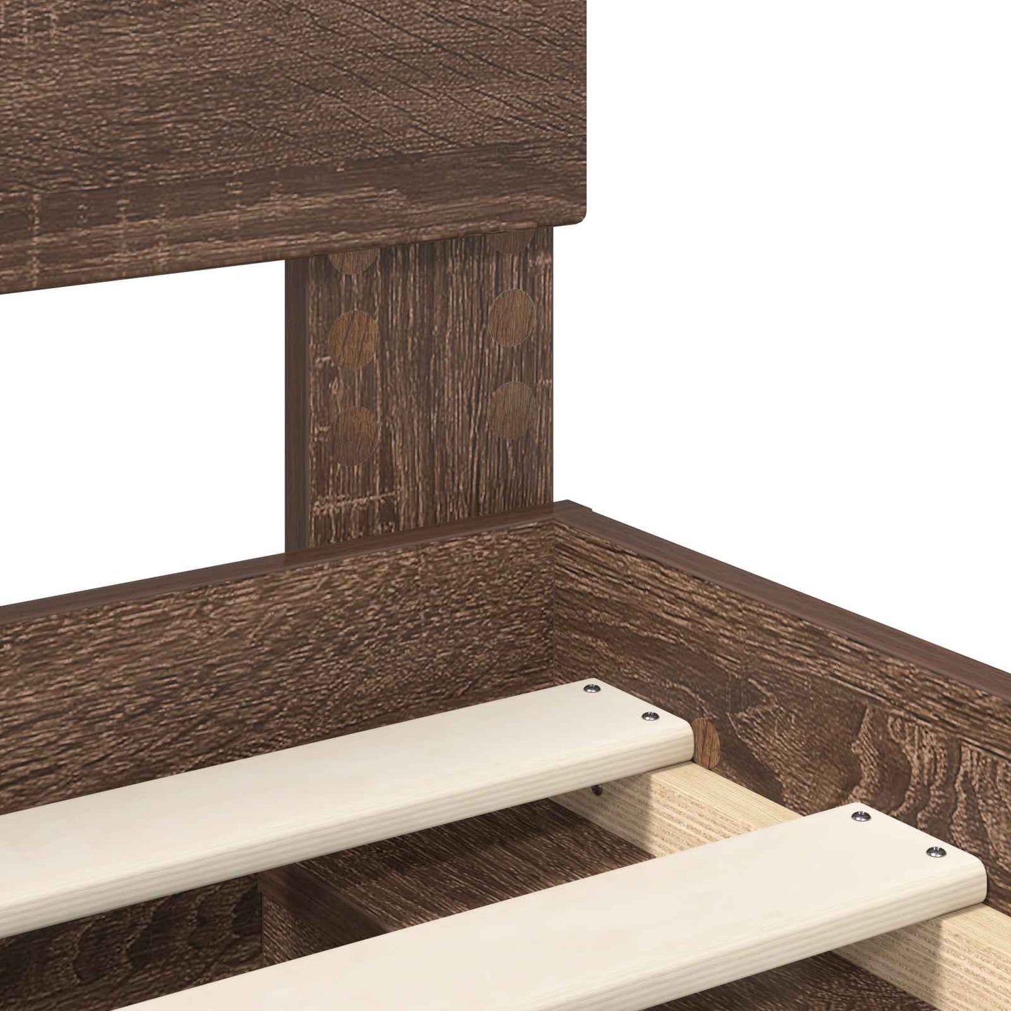 Ágykeret fejtámlával Barna Tölgy 90 x 200 cm Tömör fenyőfa