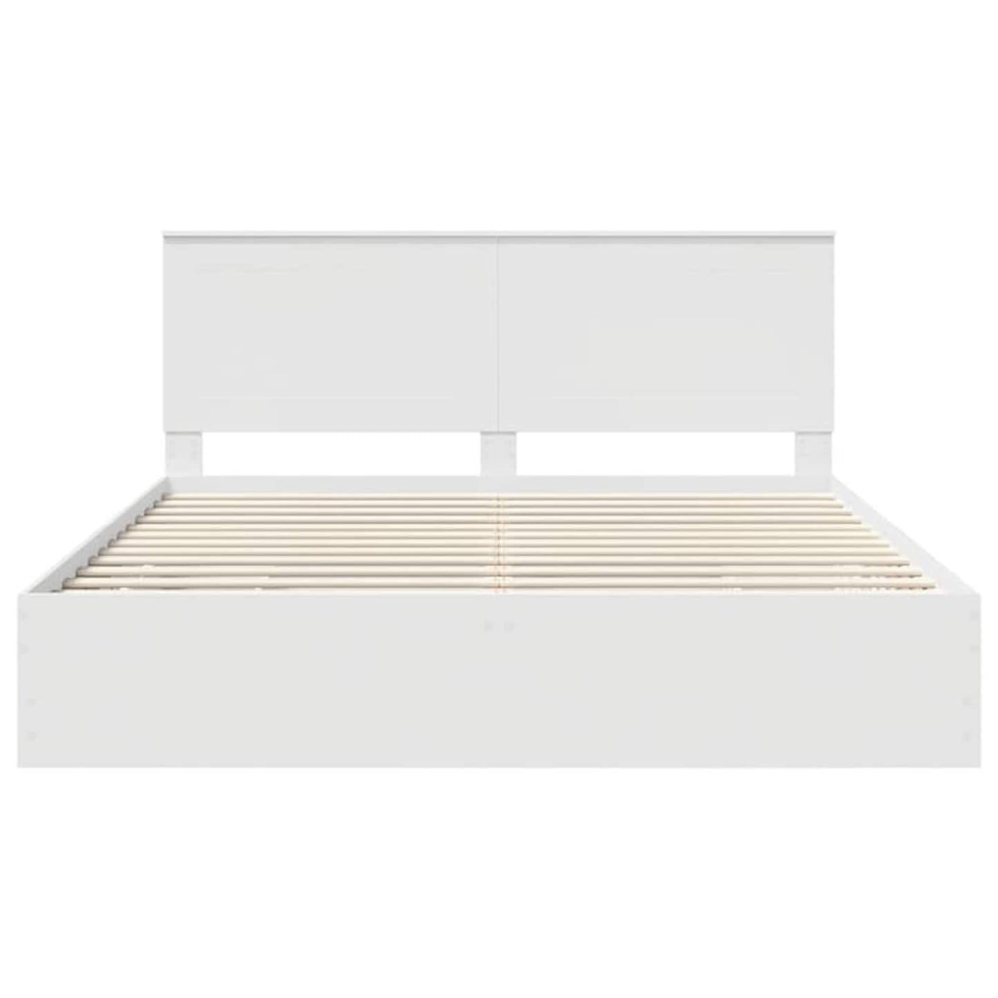 Ágykeret fiókkal fejtámlával Fehér 200 x 200 cm Mérnöki Fa