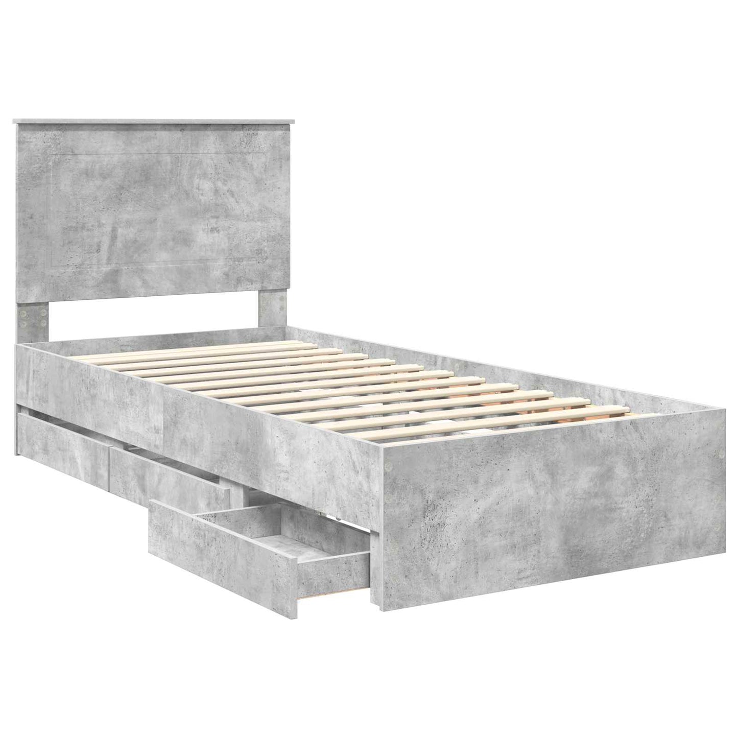 Ágykeret fiókkal tárolóval Beton Szürke 90 x 200 cm Mérnöki Fa