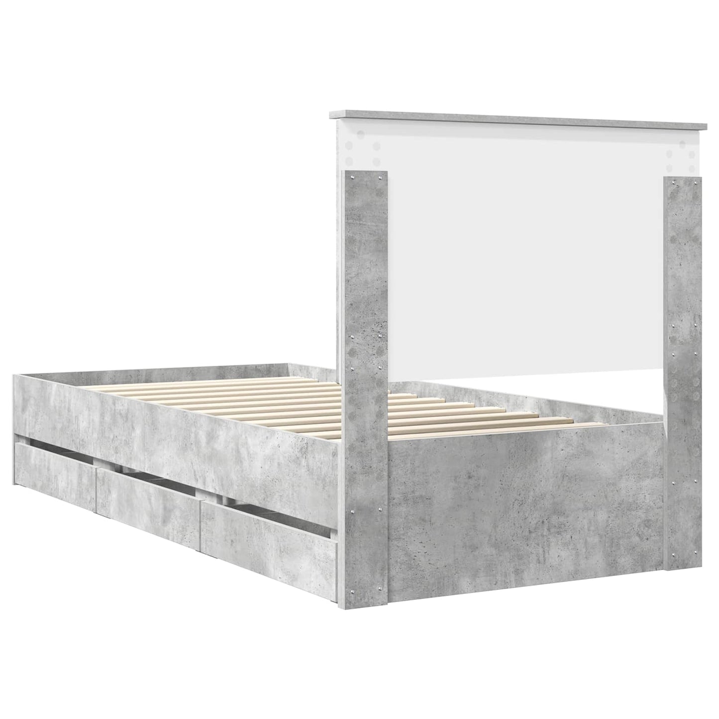 Ágykeret fiókkal tárolóval Beton Szürke 90 x 200 cm Mérnöki Fa