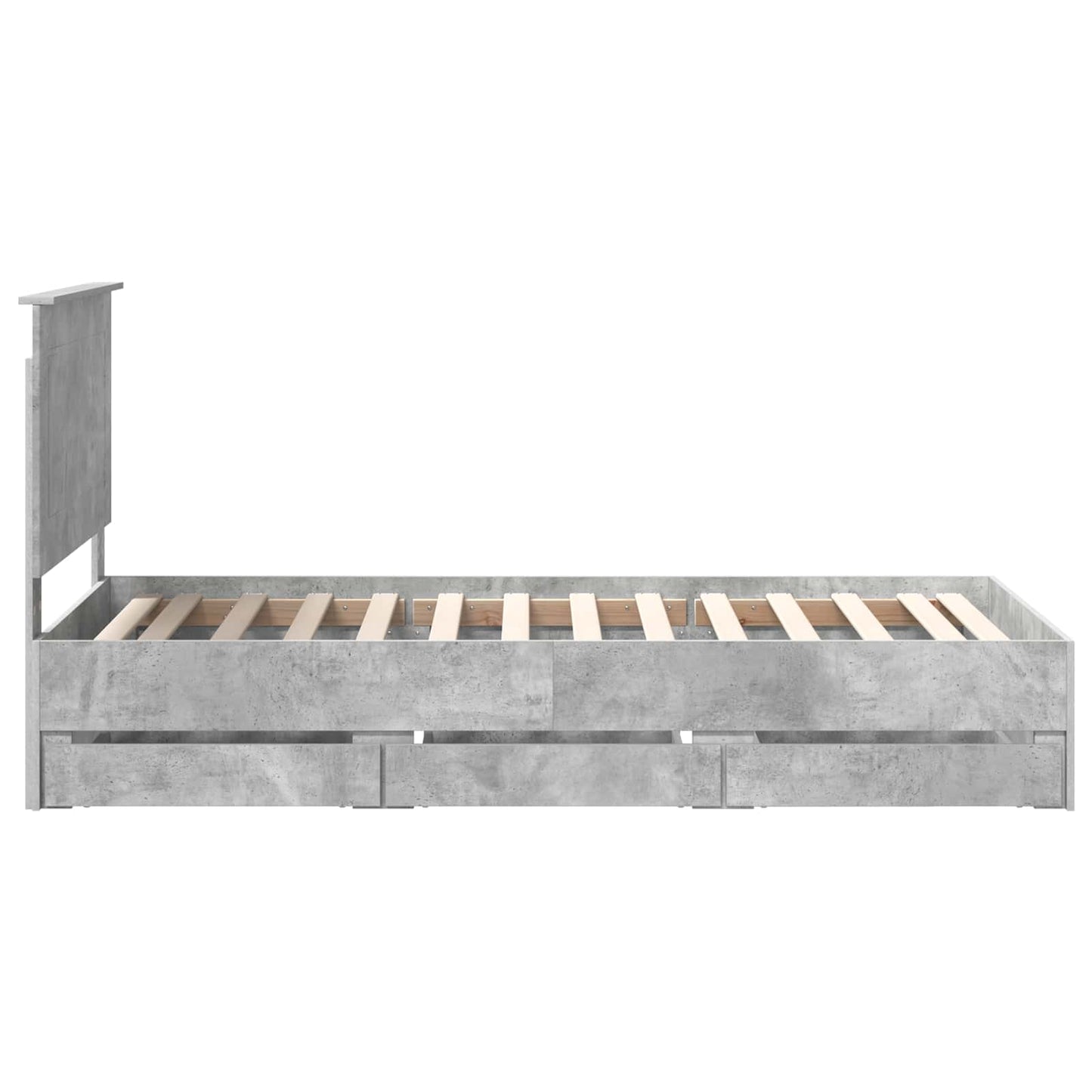 Ágykeret fiókkal tárolóval Beton Szürke 90 x 200 cm Mérnöki Fa