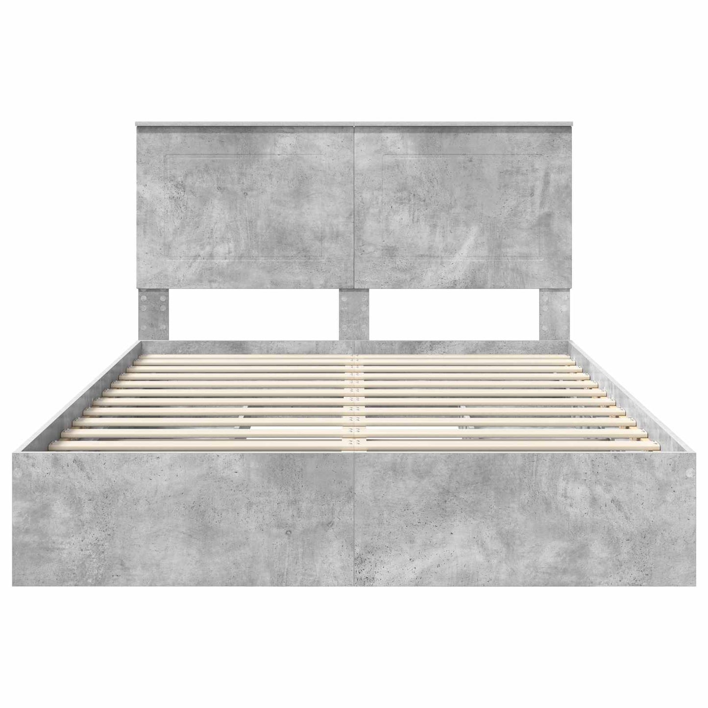Tárolós Ágy fiókkal Beton Szürke 150 x 200 cm Szerelt Fa