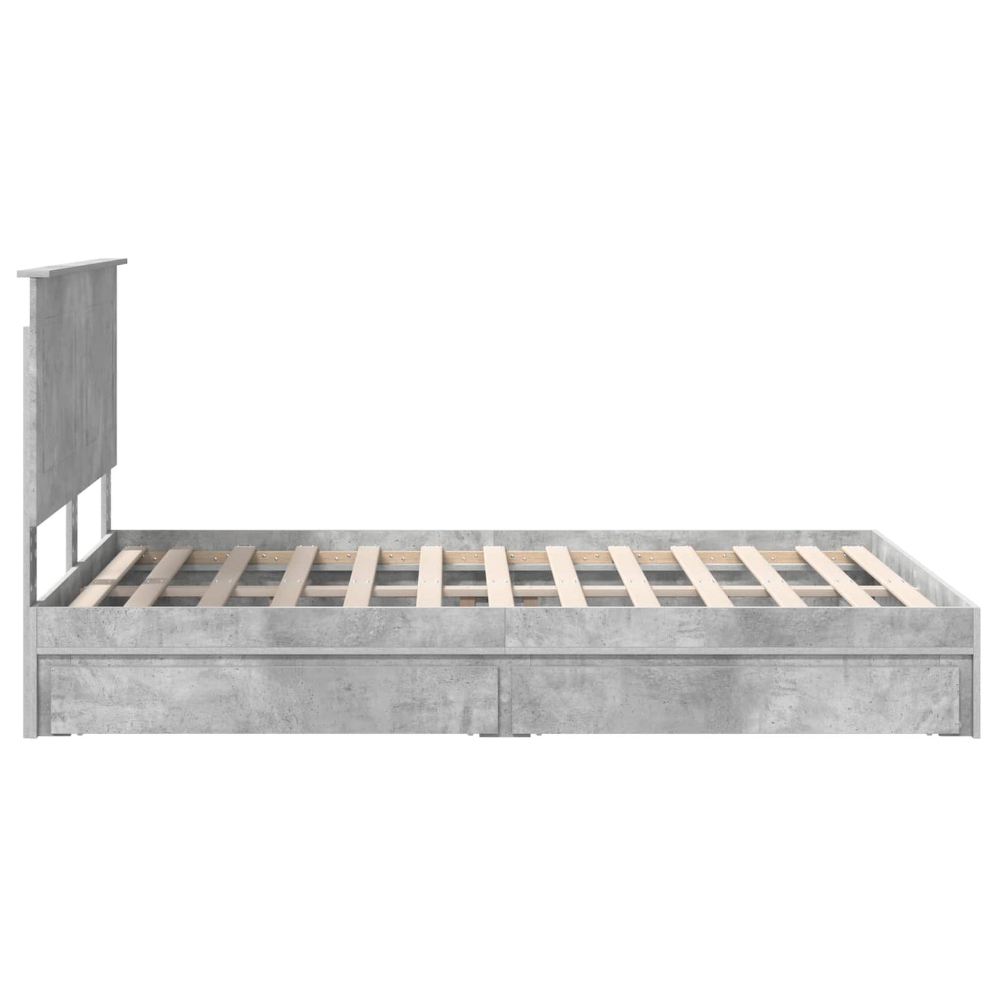 Tárolós Ágy fiókkal Beton Szürke 150 x 200 cm Szerelt Fa
