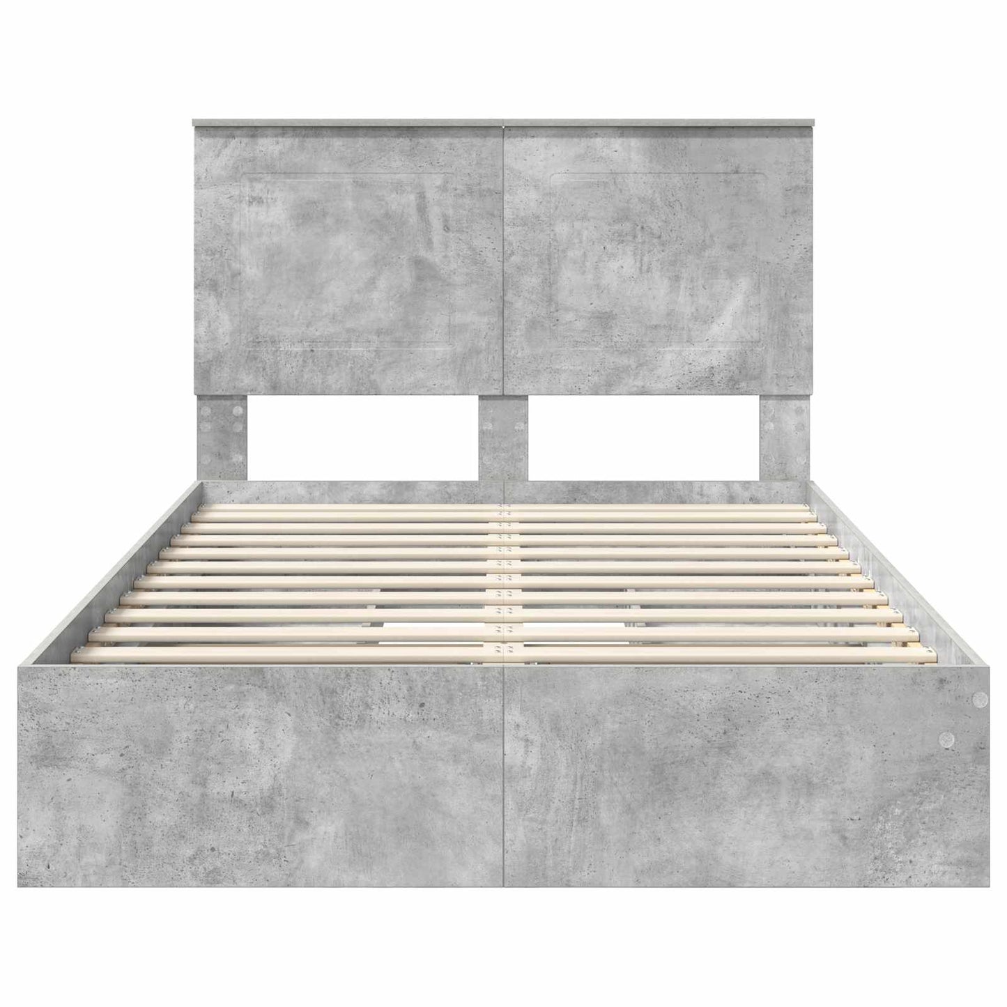 Tárolós Ágy fiókkal Beton Szürke 135 x 190 cm Szerelt Fa