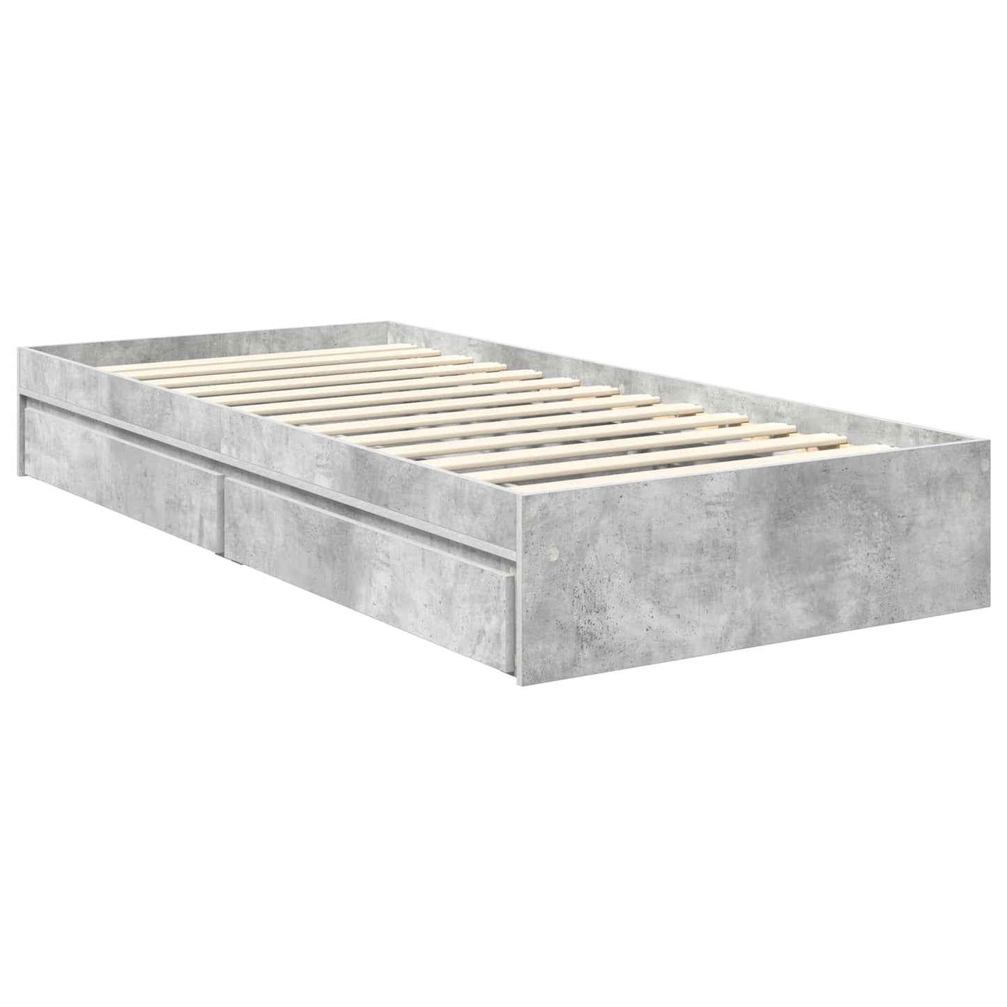 Tárolós Ágy fejtámlával Beton Szürke 90 x 190 cm Faanyag