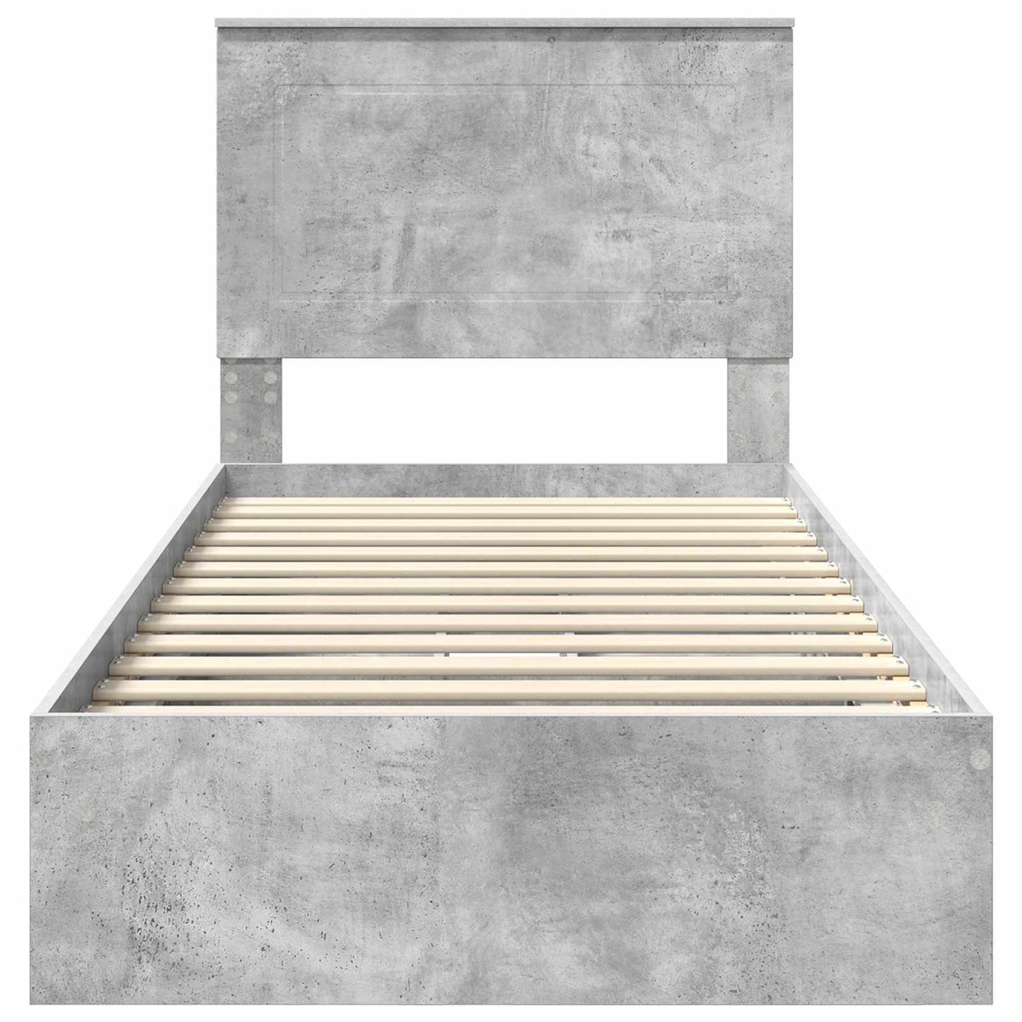Tárolós Ágy fejtámlával Beton Szürke 90 x 190 cm Faanyag