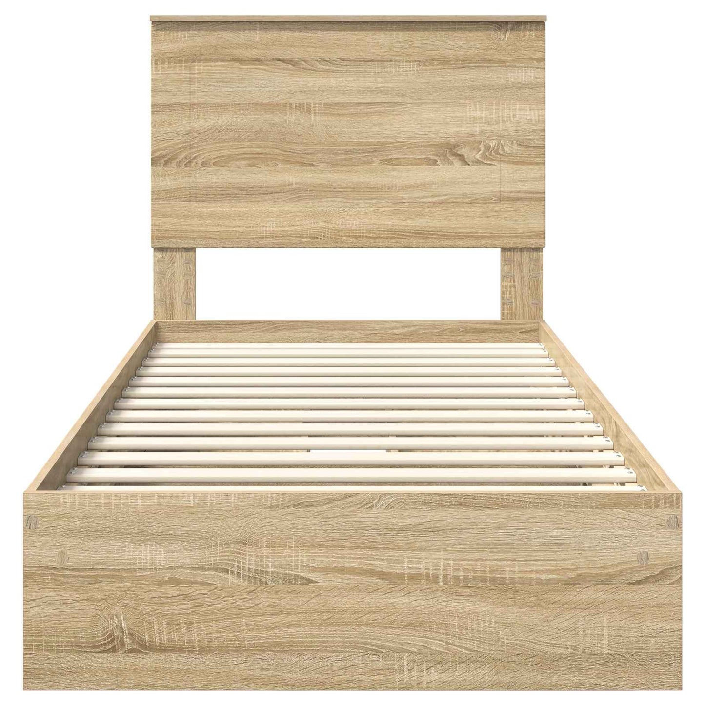 Tárolós Ágy fejtámlával Sonoma tölgy 90 x 200 cm Faanyag
