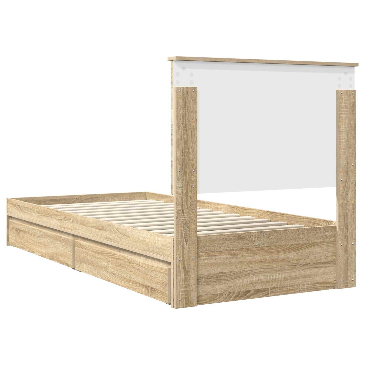 Tárolós Ágy fiókkal Sonoma tölgy 75 x 190 cm Szerelt Fa