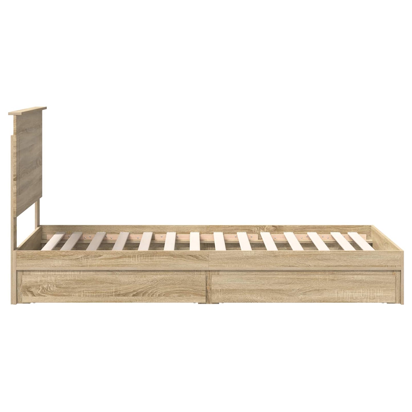 Tárolós Ágy fiókkal Sonoma tölgy 75 x 190 cm Szerelt Fa