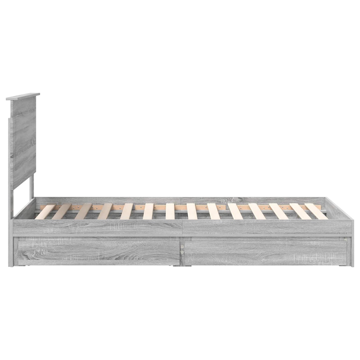 Tárolós Ágy fiókkal Szürke Sonoma 75 x 190 cm Szerelt Fa