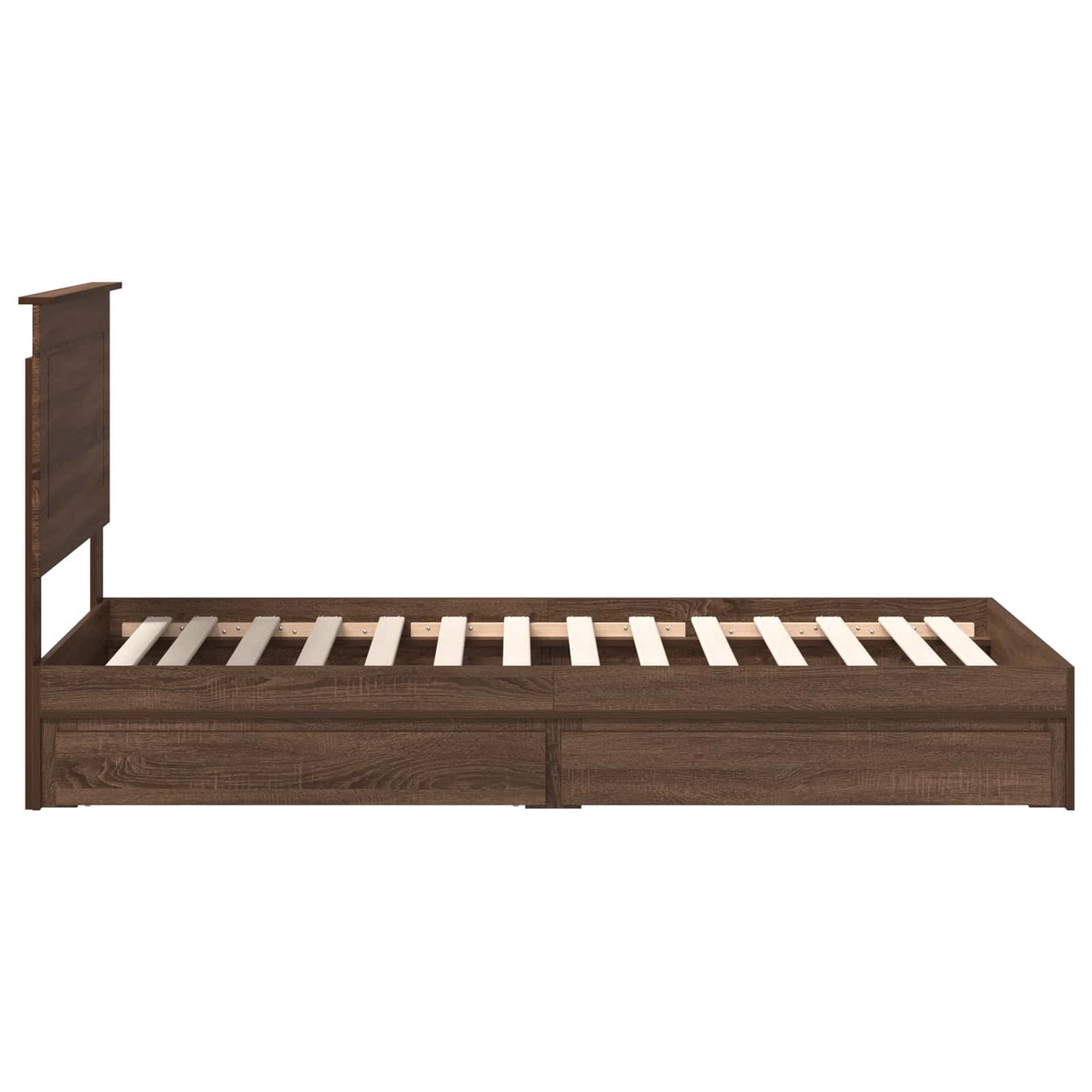 Tárolós Ágy fiókkal Barna Tölgy 75 x 190 cm Szerelt Fa