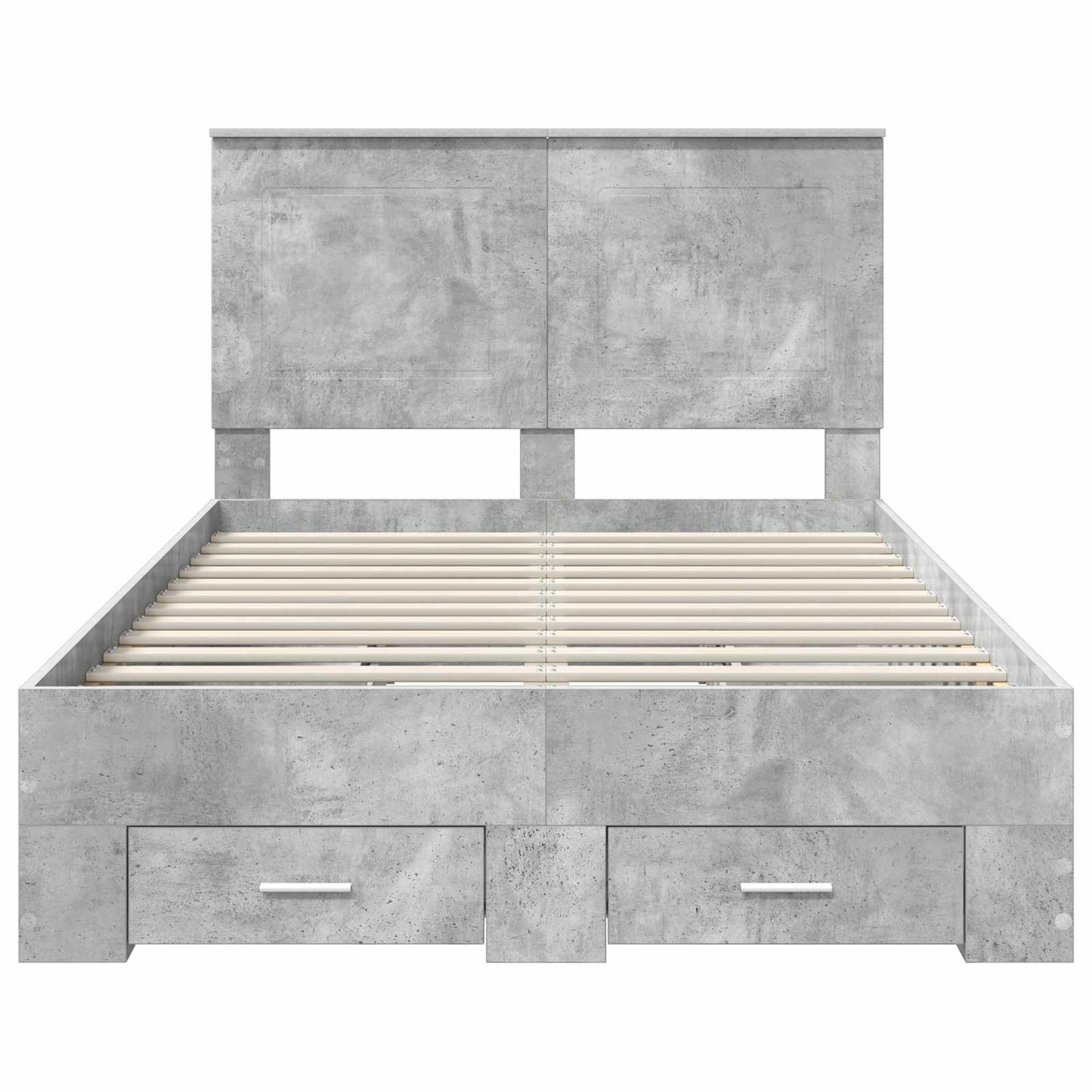 Ágykeret fiókkal tárolóval Beton Szürke 120 x 190 cm Szerelt Fa