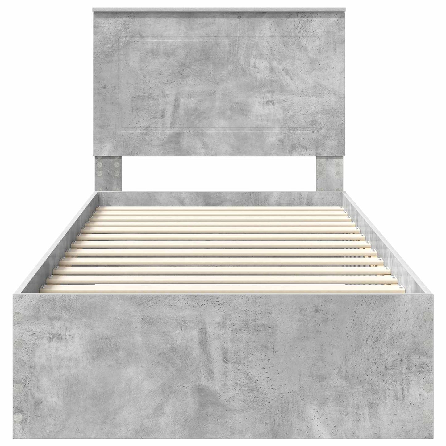 Ágykeret fejtámlával fiókkal Beton Szürke 90 x 190 cm Faanyag