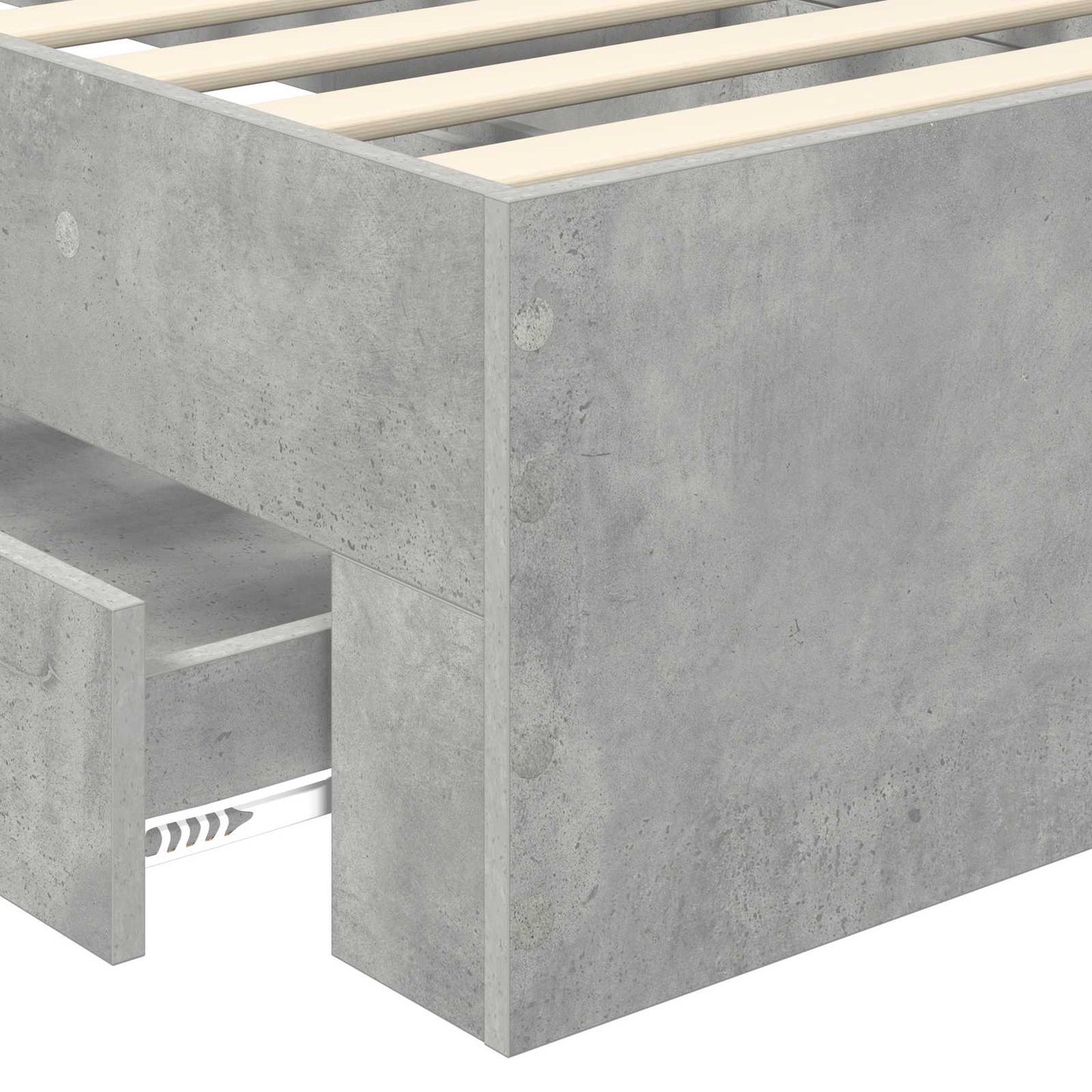 Ágykeret fejtámlával fiókkal Beton Szürke 90 x 200 cm Faanyag